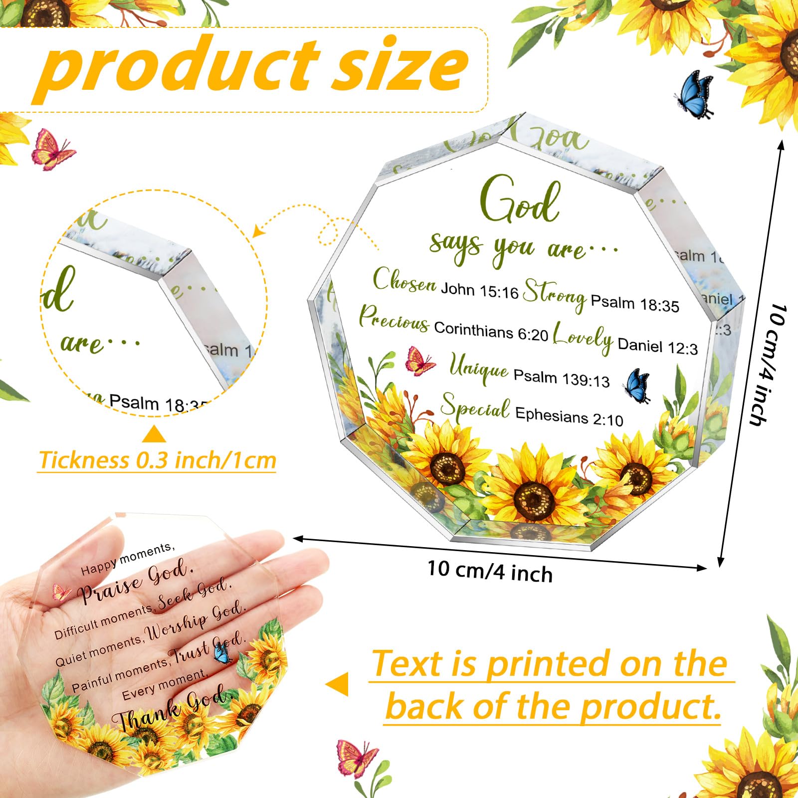 Pinkunn 4Pcs Christian Gifts for Mom - Bible Verse Keepsake for Mother's Day & Birthday | Home & Church Decor