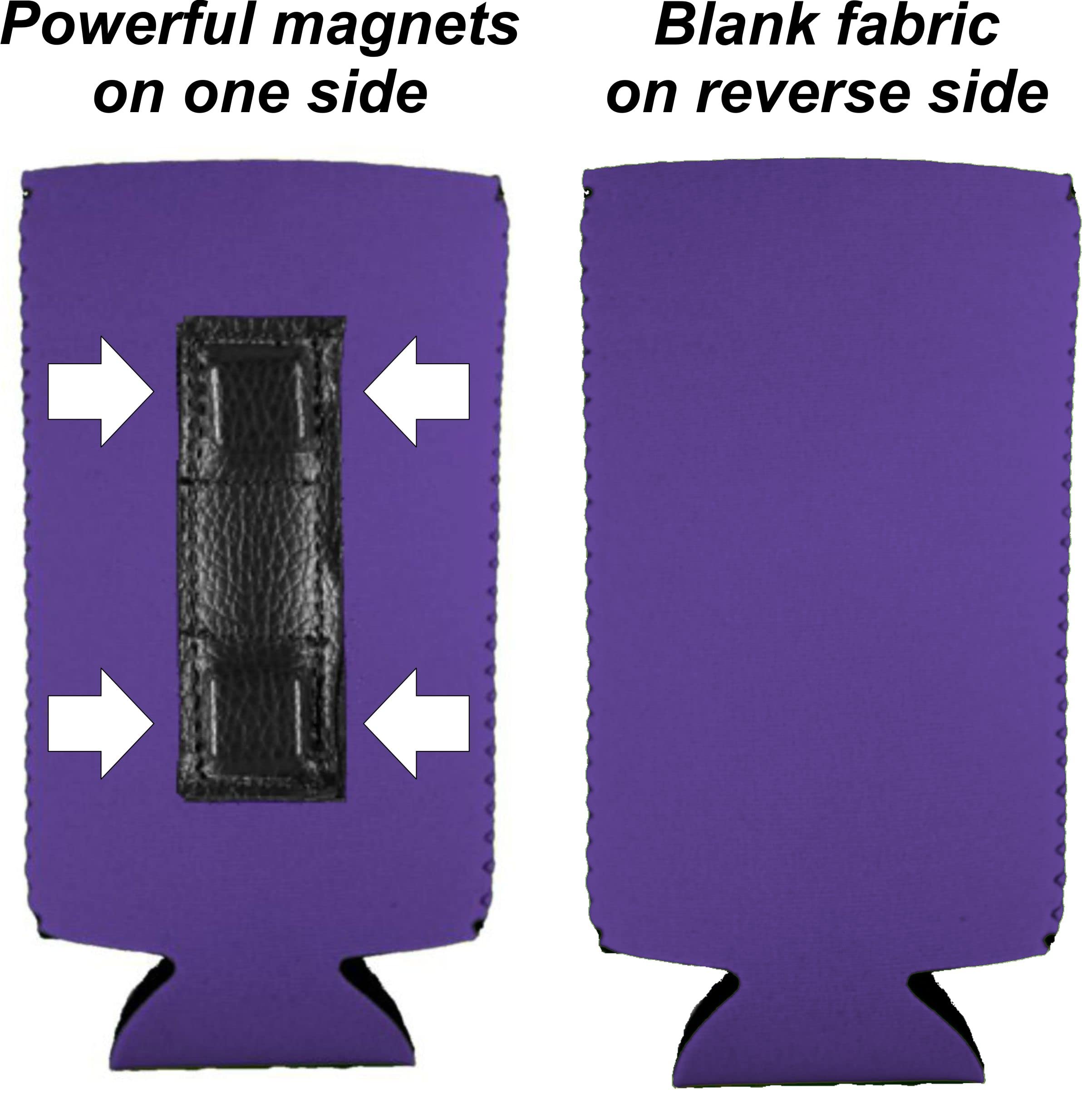 12 Pack Purple Blank Magnetic Slim Can Coolers - Insulated Beverage Sleeves for Beer, Soda & Energy Drinks - Perfect for Parties, BBQs, Tailgating & Outdoor Events