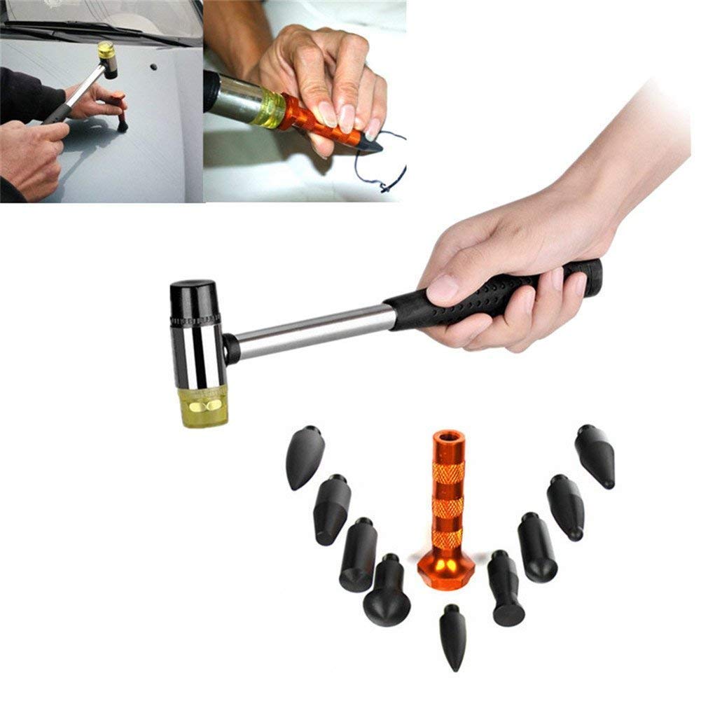 GS 10pcs Paintless Dent Repair Kit - Car & Refrigerator Dent Removal Tools for Hail Damage