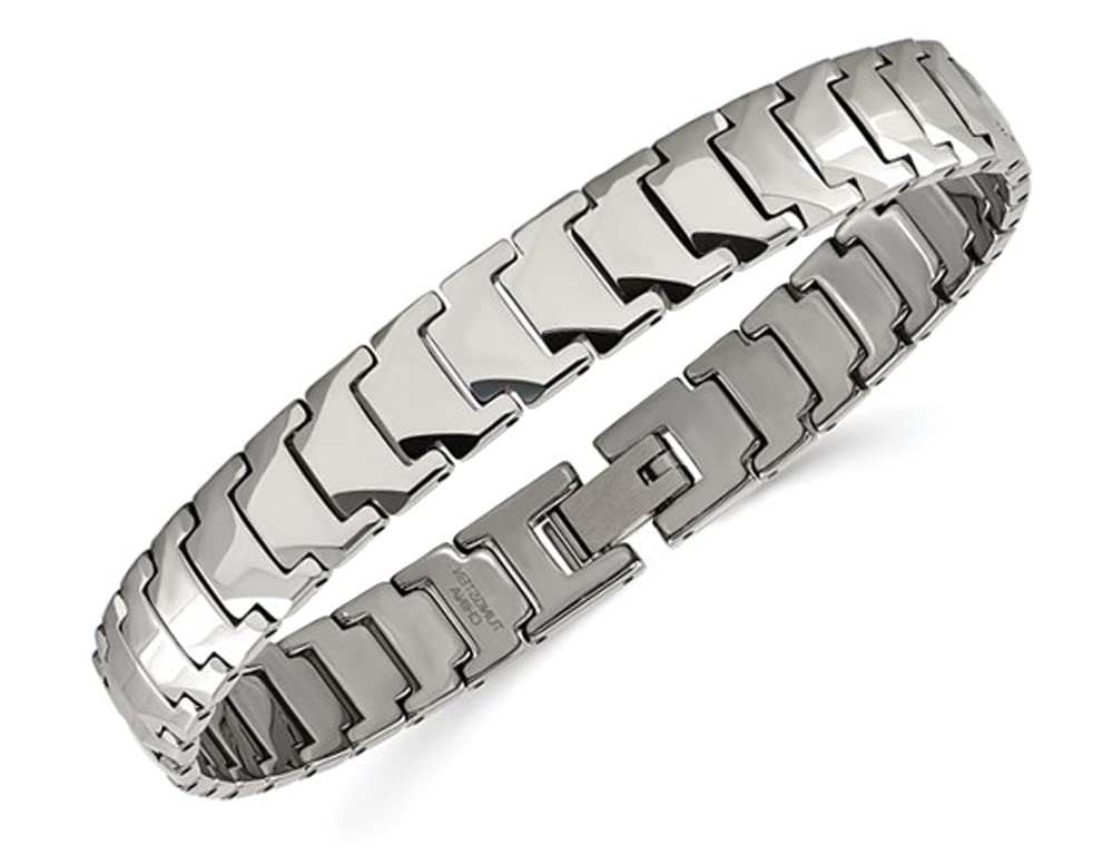 Men's Tungsten Polished Bracelet - 9 Inch Adjustable Band, Hypoallergenic & Scratch Resistant - Perfect for Weddings, Gifts & Everyday Wear