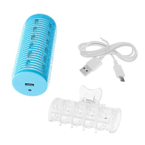 GAH USB Rechargeable Double-Layer Hair Roller - Compact Travel Hair Curler for Women with USB Cable (Blue) | Perfect for Home Styling & On-the-Go Curls