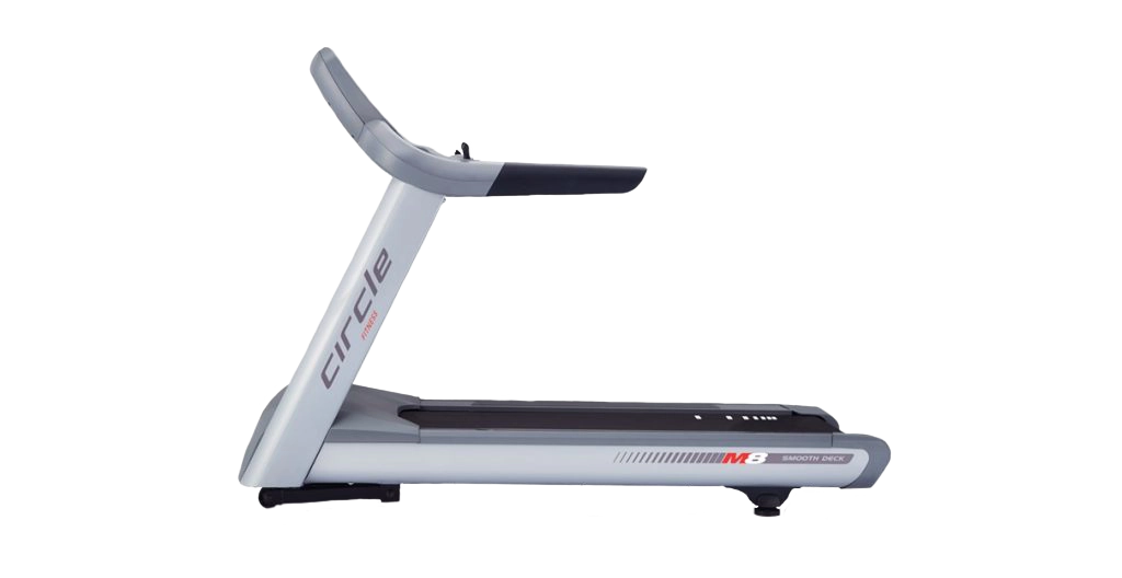 Circle Fitness M8 Treadmill - Foldable Electric Running Machine for Home Gym, 300 lbs Capacity, 12 Preset Programs - Perfect for Cardio Workouts & Small Spaces
