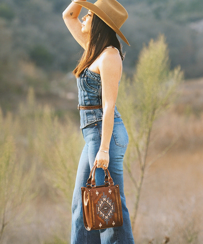 Montana West Aztec Embroidered Mini Crossbody Purse for Women - Stylish Boho Handbag with Adjustable Strap, Perfect for Travel, Shopping & Daily Use