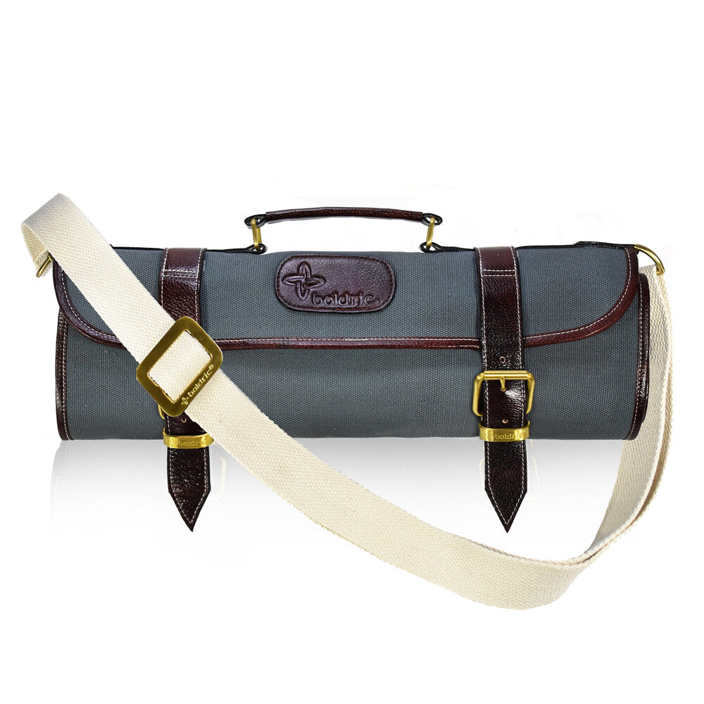 Boldric BOCKR109 9-Pocket Abalone Canvas Knife Roll Bag - Perfect for Chefs, Butchers & Culinary Students - Durable Knife Storage & Transport Case for Professional Kitchens & Cooking Classes
