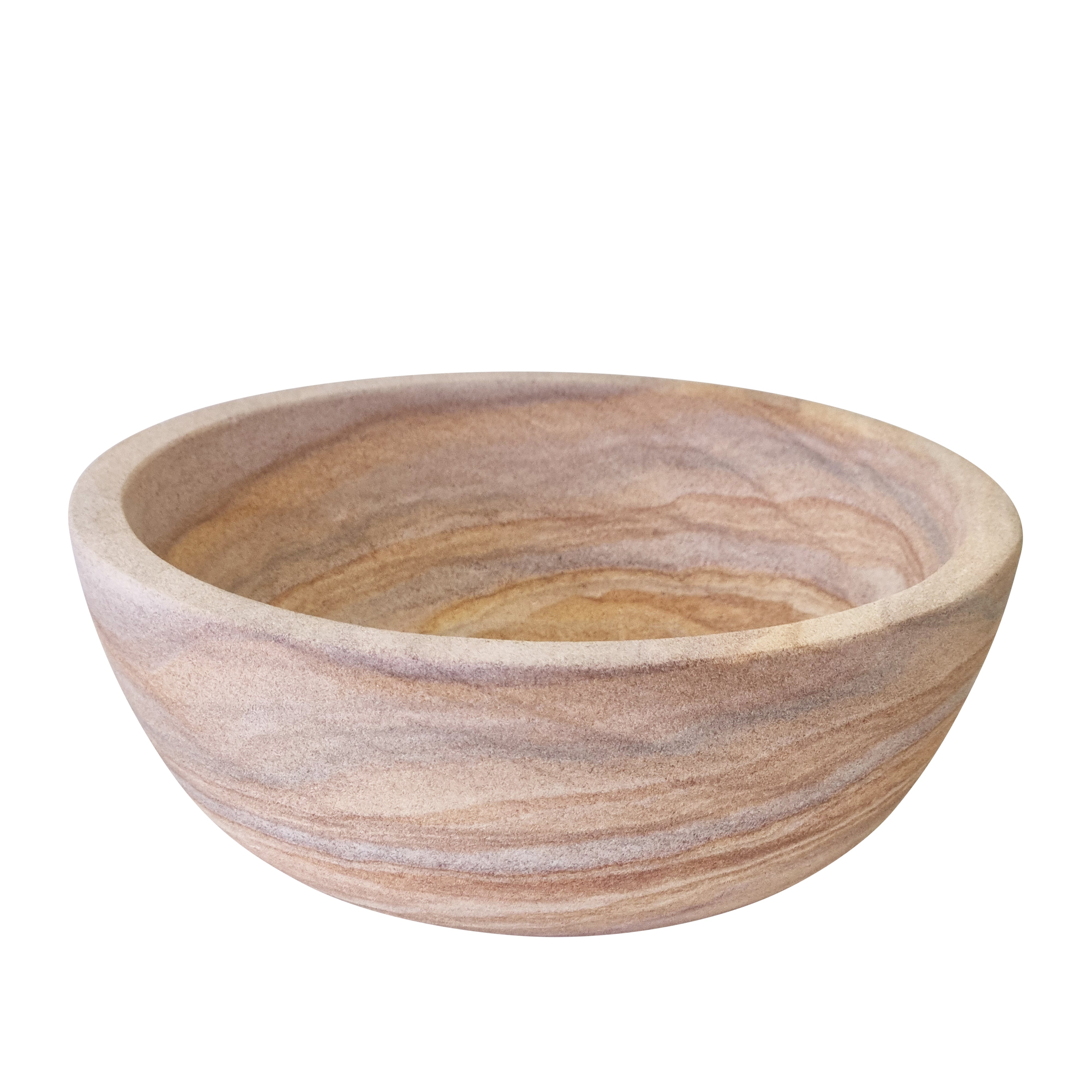 Rainbow Sandstone Riley Bowl - 20x20x7.5cm Handcrafted Decorative Bowl for Home Decor, Centerpiece, Gift, Meditation & Crystal Healing