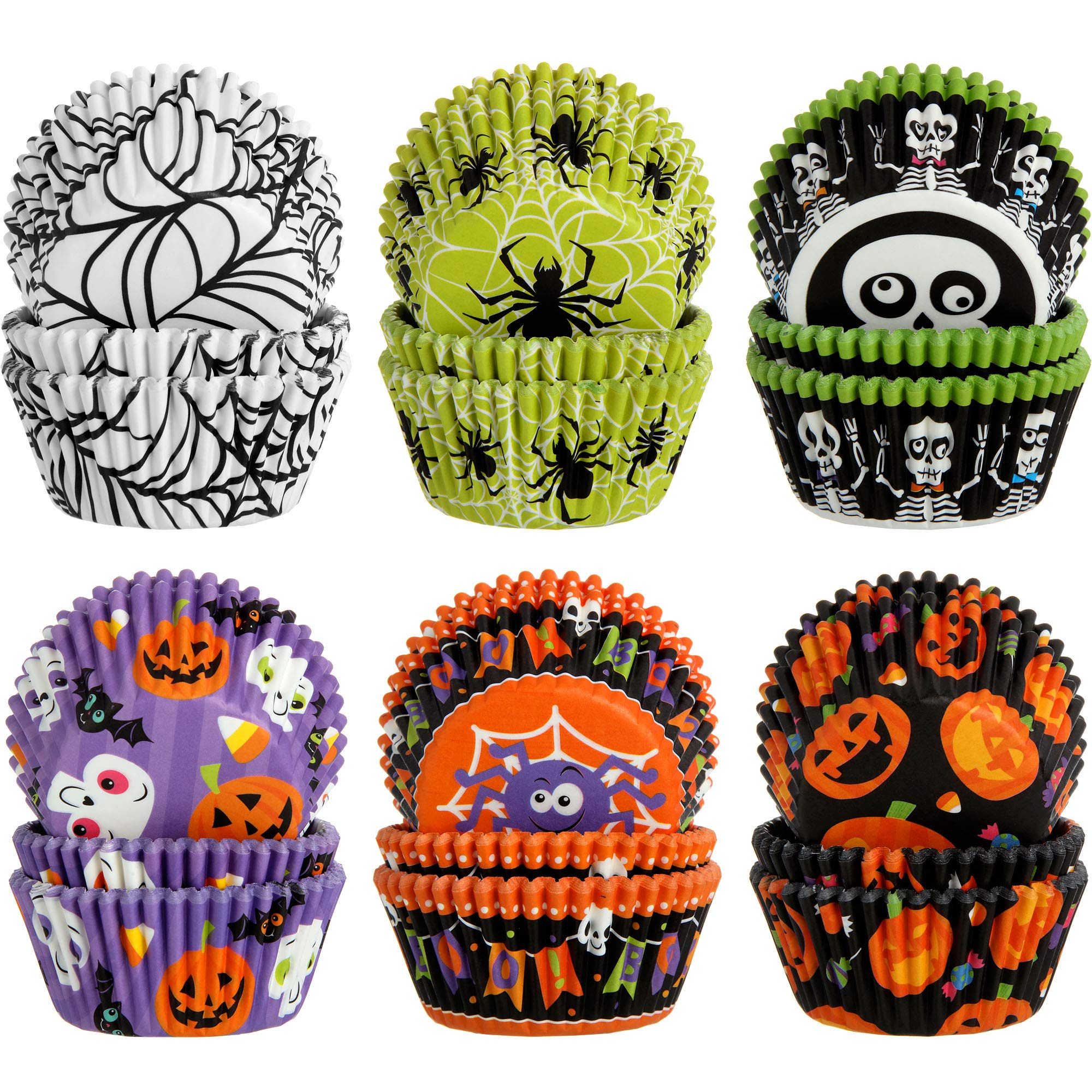 600-Piece Halloween Cupcake Liners - Colorful Pumpkin & Donut Disposable Baking Cups | Paper Muffin Wrappers for Halloween, Birthday Parties & Baking | Perfect for DIY Desserts, Party Decor & Holiday Treats
