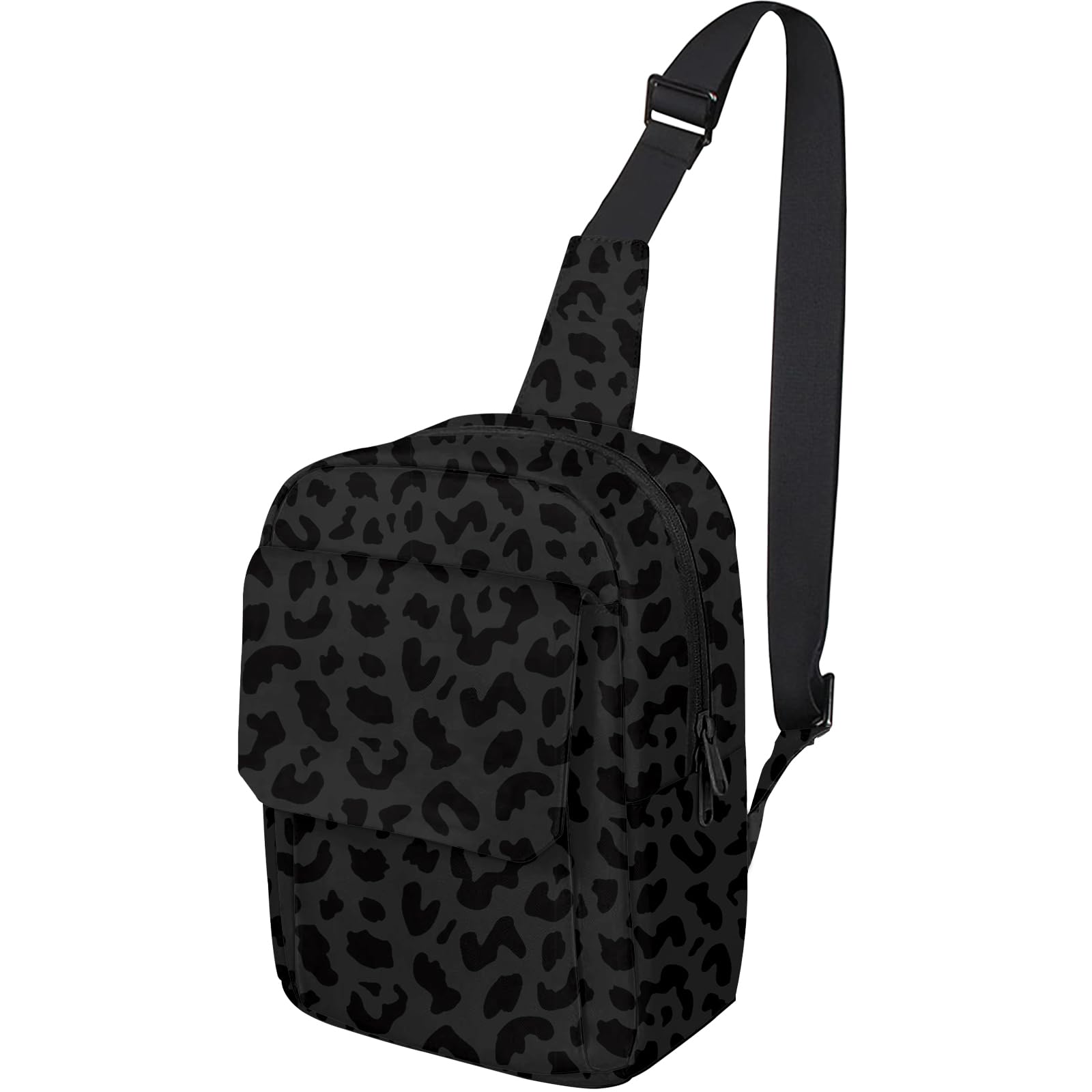 Stylish Waterproof DSLR Camera Sling Bag for Photographers - Lightweight Nikon/Sony Compatible Crossbody Case (Black Leopard Print) - Perfect for Travel, Hiking & Outdoor Photography