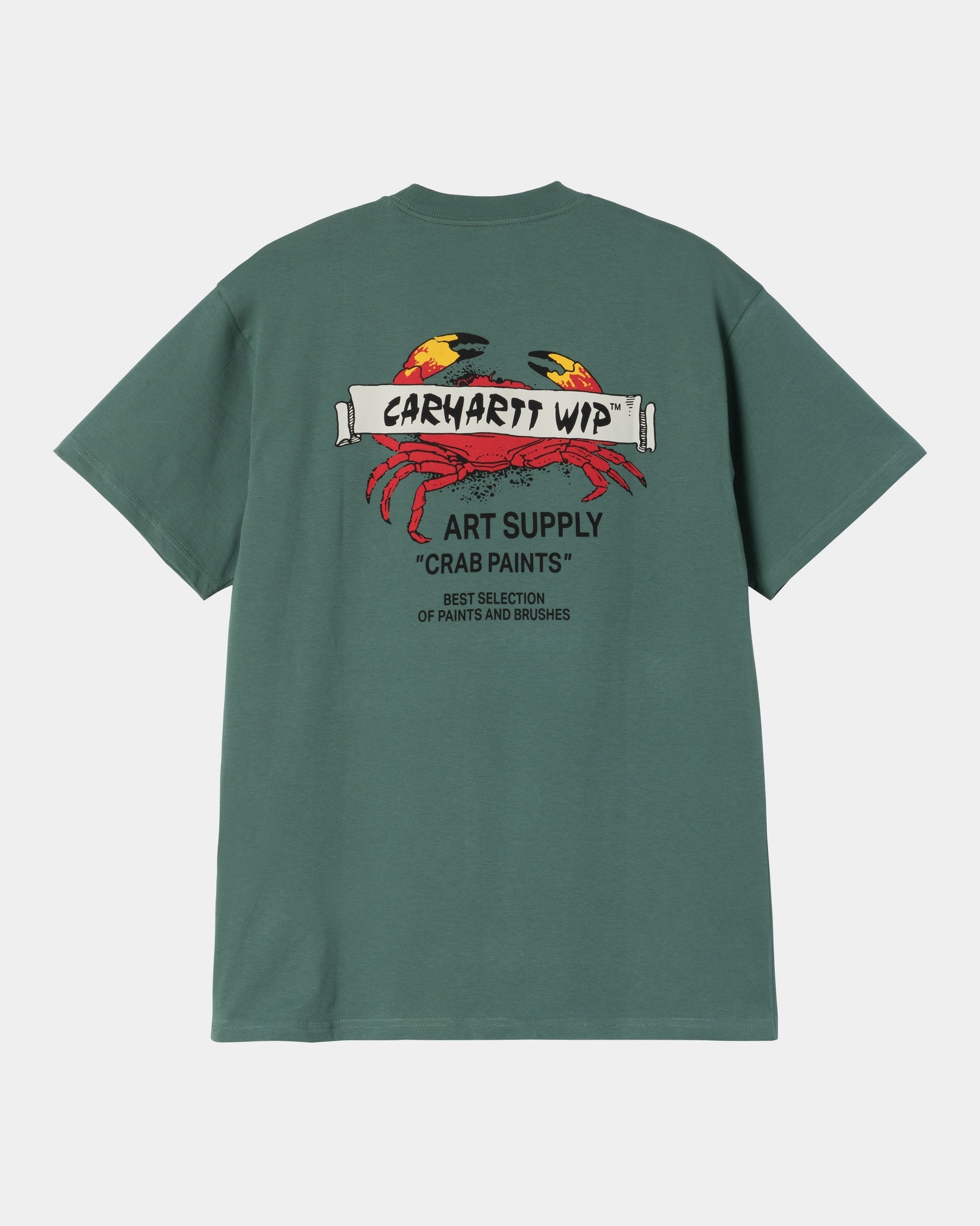 Crab Paint Graphic T-Shirt | Silver Pine Color | Casual Wear for Beach Outings & Summer Parties