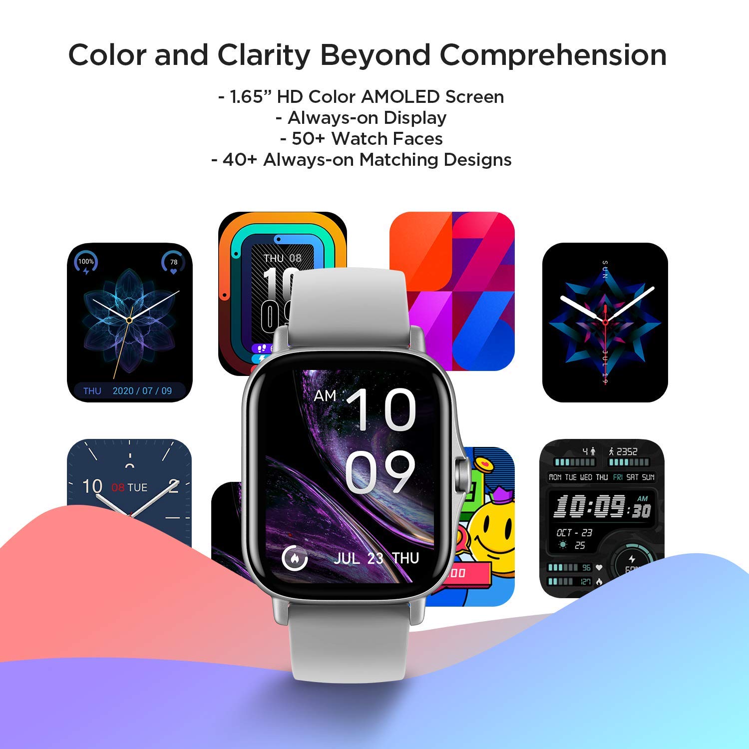 Amazfit GTS 2 Smart Watch for Men & Women - Compatible with Android & iPhone, Bluetooth Call, Alexa Built-in, GPS Fitness Tracker with 90+ Sports Modes, Blood Oxygen/Heart Rate/Sleep Monitor, 5ATM Waterproof (Grey) - Perfect for Running, Swimming & Daily Activity Tracking