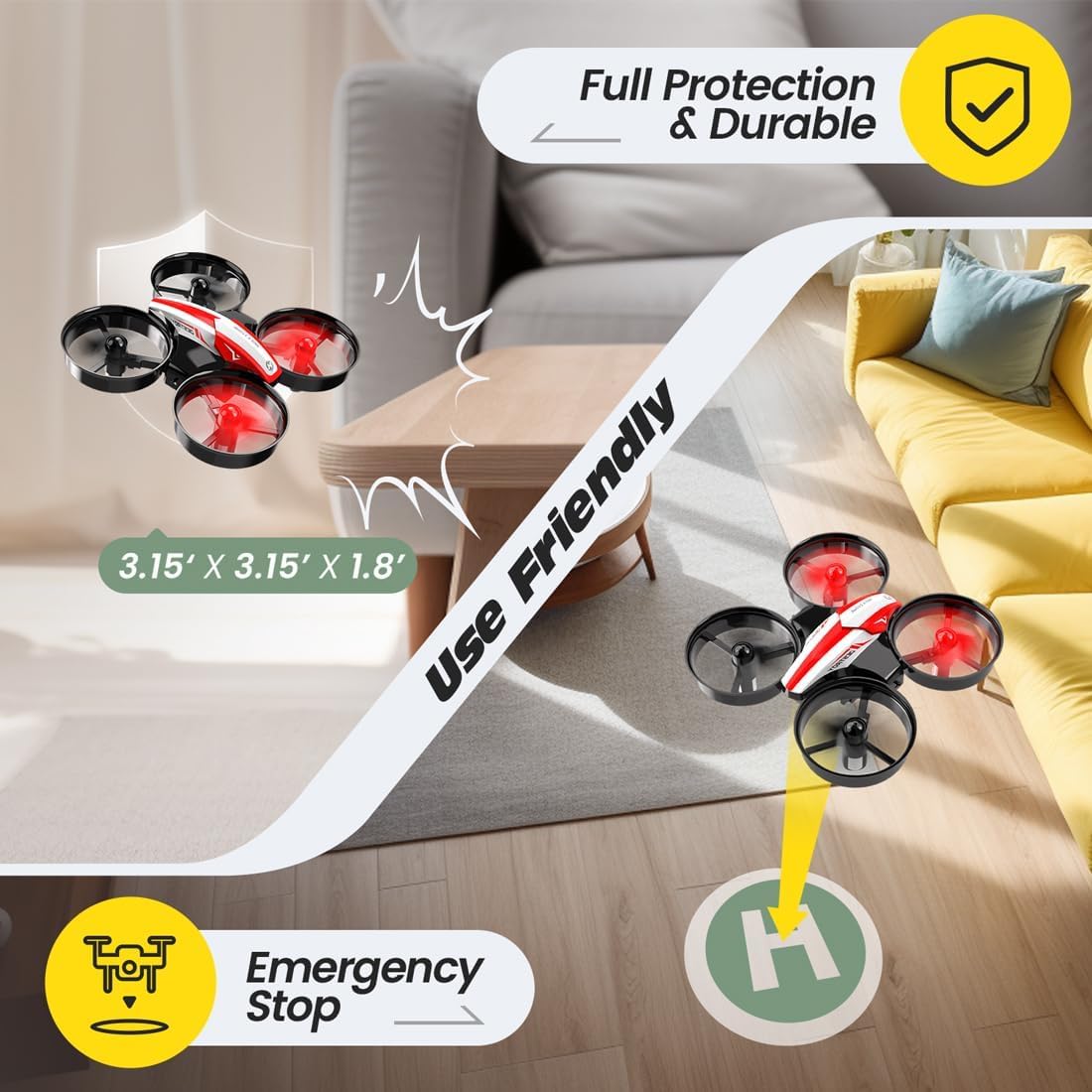 Holy Stone HS210 Mini Drone - Best RC Quadcopter for Kids & Beginners with Auto Hover, 3D Flip, Headless Mode & Extra Batteries | Fun Outdoor Toy for Boys & Girls, Birthday Gifts, STEM Learning Drone for Kids