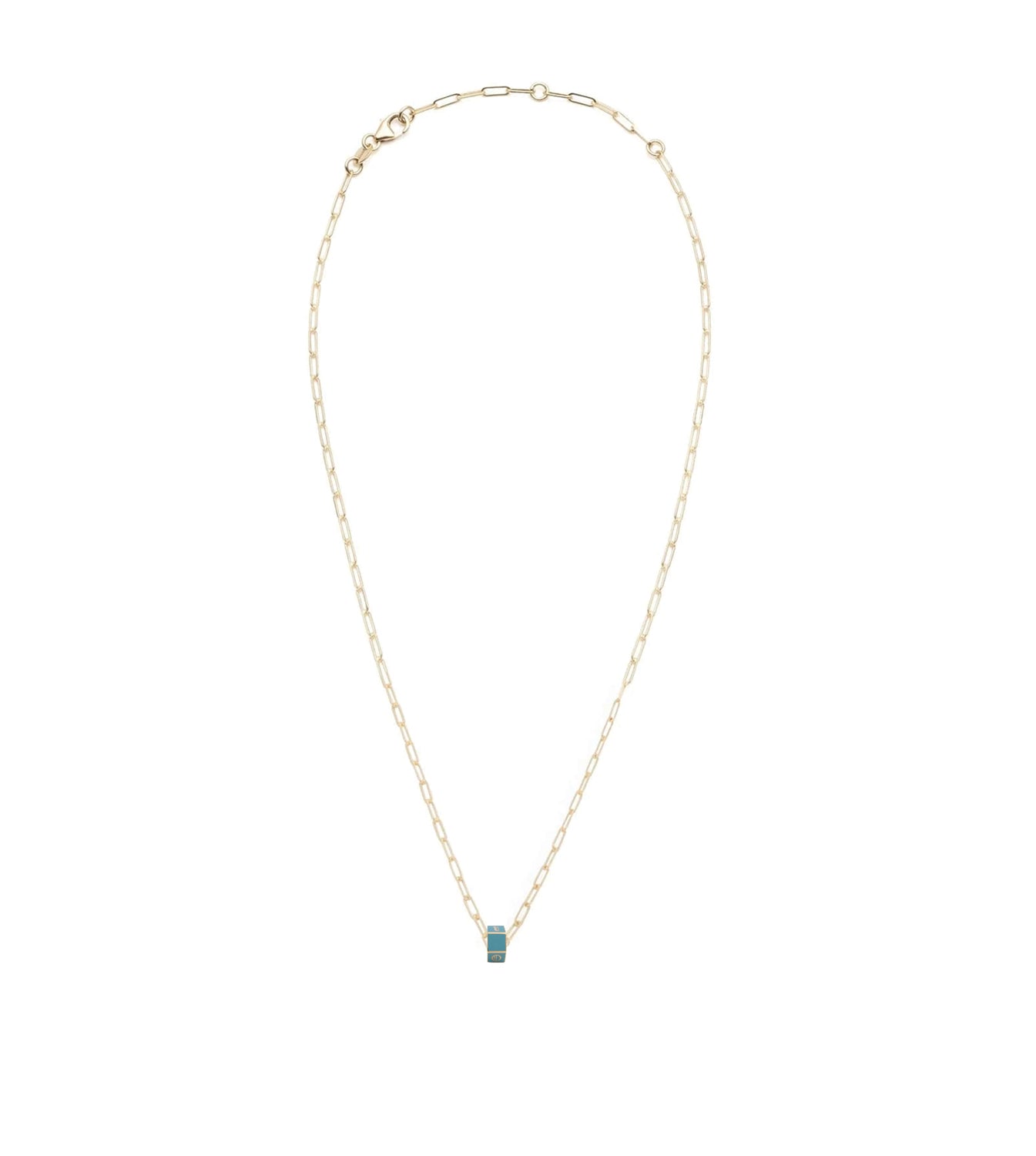 Custom Faceted Heartbeat Pendant Necklace - Dainty Aqua Crystal Clip-On Choker for Women | Perfect for Valentine's Day, Anniversary Gifts & Everyday Elegance