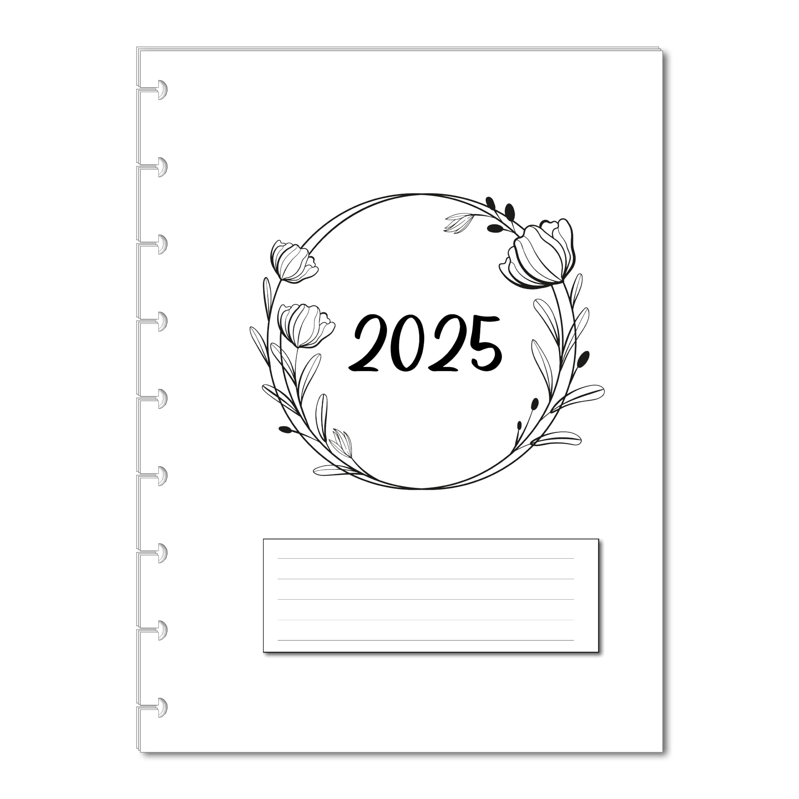 2025 Monthly Planner Calendar Refills for 9 Disc Happy Planners - 12 Month Loose-Leaf Inserts, 7x9.25