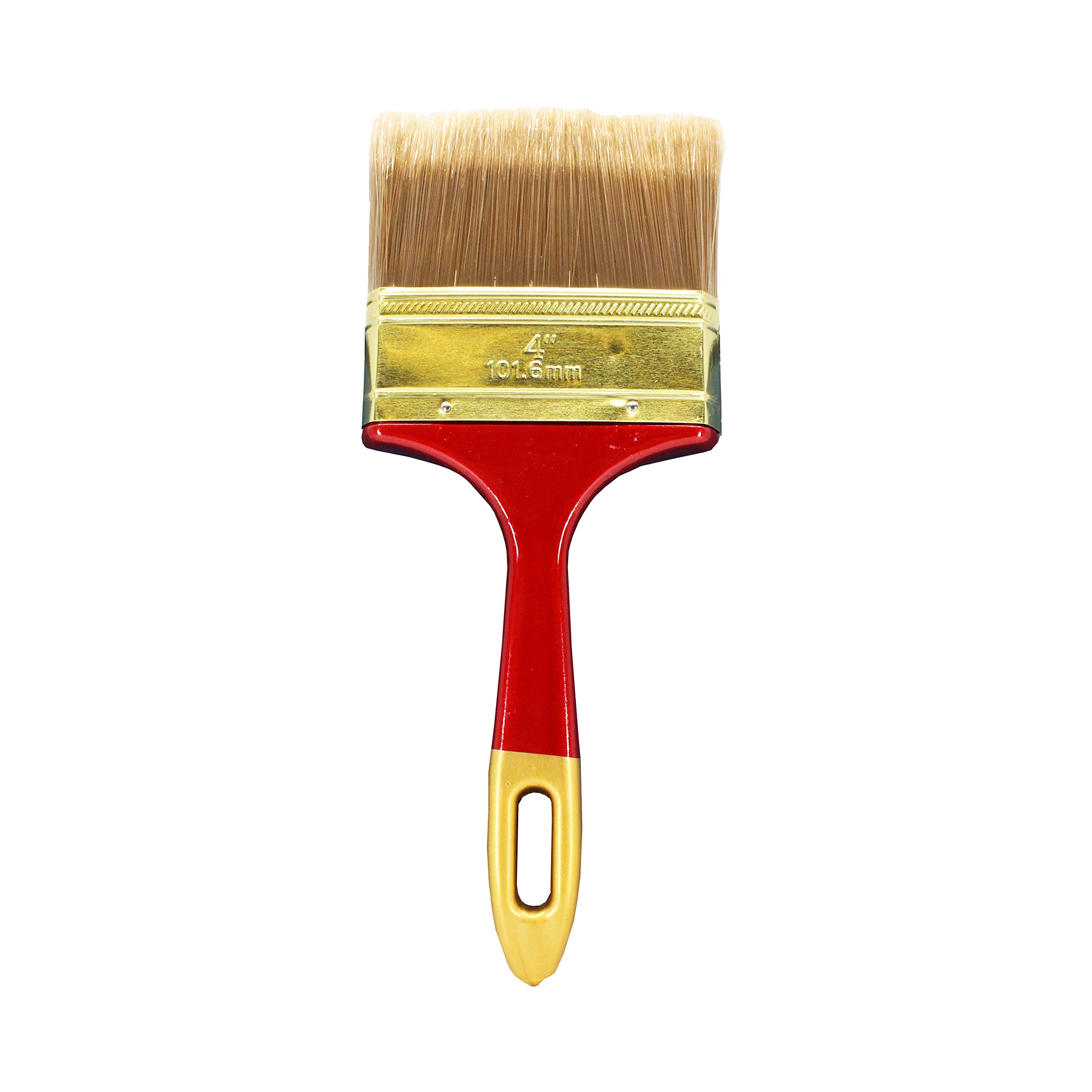Kingman 4 Inch Paint Brush Set - 2 Pack with Comfortable Plastic Handle for Interior Walls, Furniture & DIY Home Painting Projects