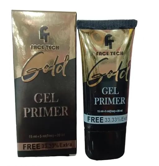 FT Gold Gel Face Primer - Oil-Free, Long-Lasting Makeup Base (20ml) for Flawless Foundation Application | Perfect for Daily Wear & Special Occasions
