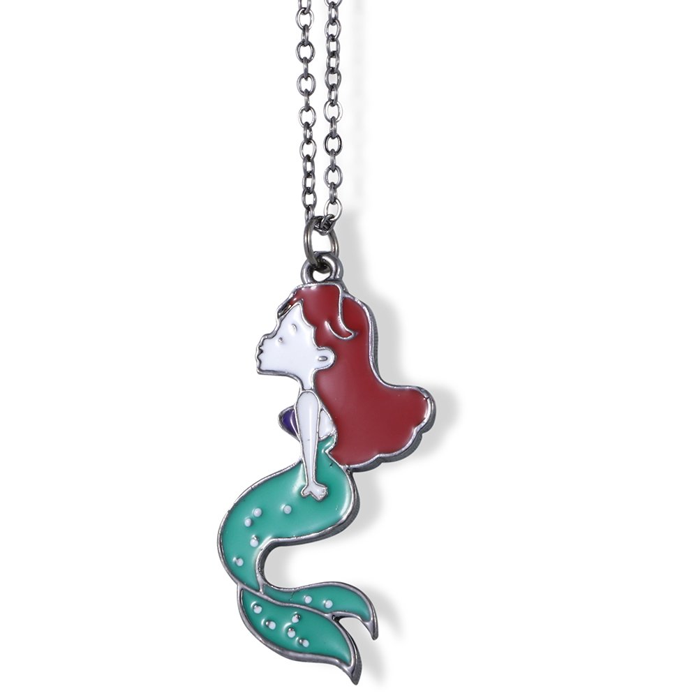 Enchanting Mermaid Charm Necklace with Red Hair & Green Tail - Perfect for Beach Parties, Mermaid-Themed Events & Fantasy Lovers