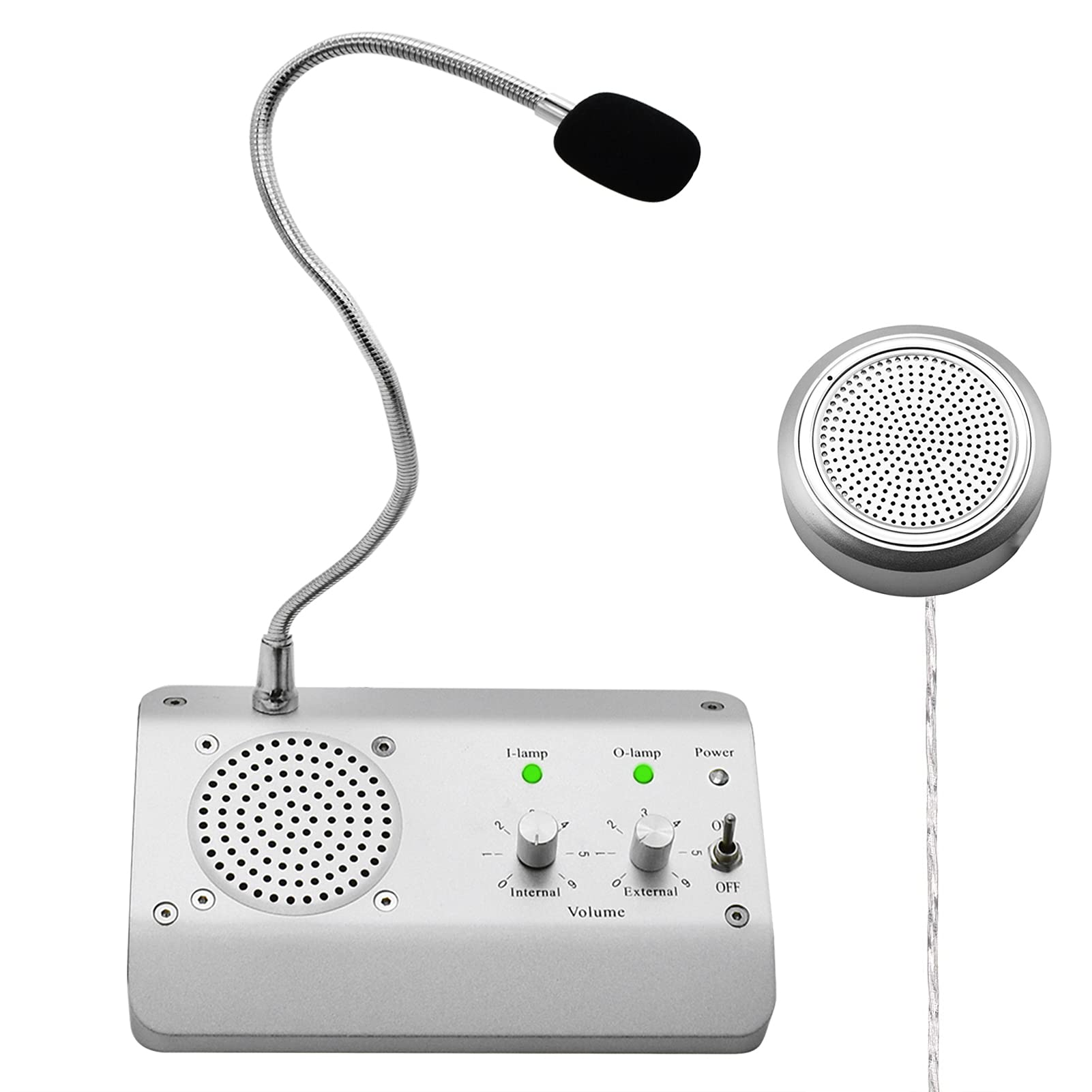 Dual Way Window Intercom Speaker System - Clear Communication for Business, Office, School, Bank & Public Spaces | Weatherproof Microphone with Noise Reduction for Drive-Thrus, Teller Windows & Security Counters