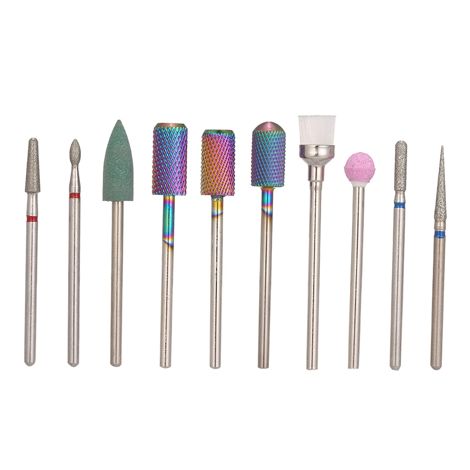 10PCS Professional Nail Art Kit with Nail Bits, Manicure Tools & Dust Brush - Perfect for Salon, Home Nail Care & DIY Nail Polish Designs - POOWE