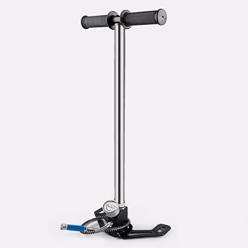 4500psi 300bar High Pressure Air Compressor Pump - 3 Stage Stainless Steel Inflator for Tires, Scuba Tanks & Industrial Use - 30MPa Power Pump with Large White Base (Perfect for Automotive, Diving & Hydraulic Equipment)