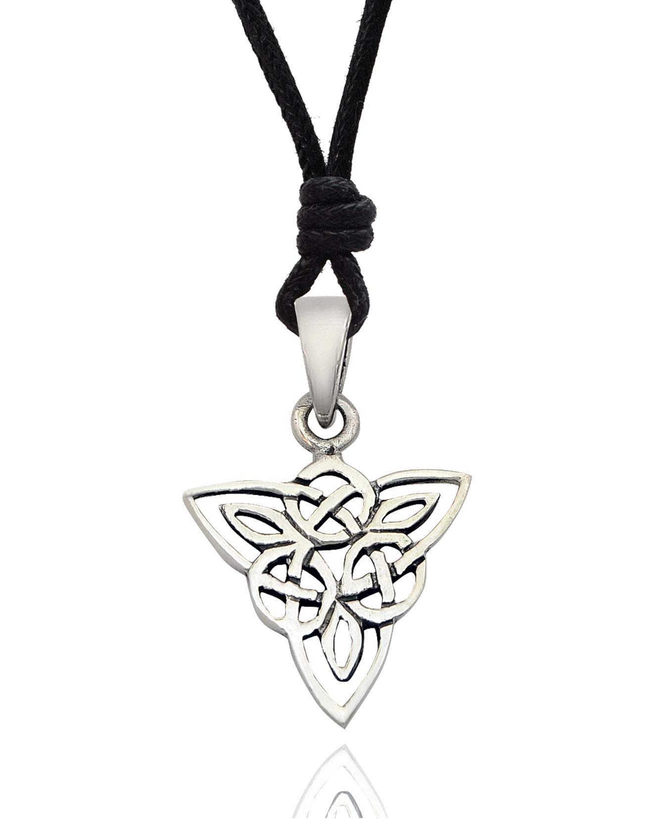 Trilogy Traquetra 92.5 Sterling Silver Charm Necklace Pendant - Elegant Celtic Jewelry for Women, Perfect for Gifts, Weddings & Spiritual Occasions