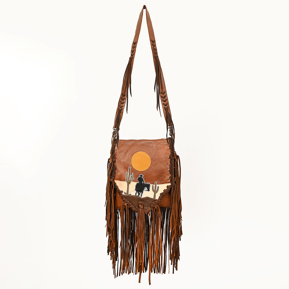 Genuine Western Leather Handbag for Women - Stylish Cowhide Purse with Adjustable Strap | Perfect for Daily Use, Work, and Travel