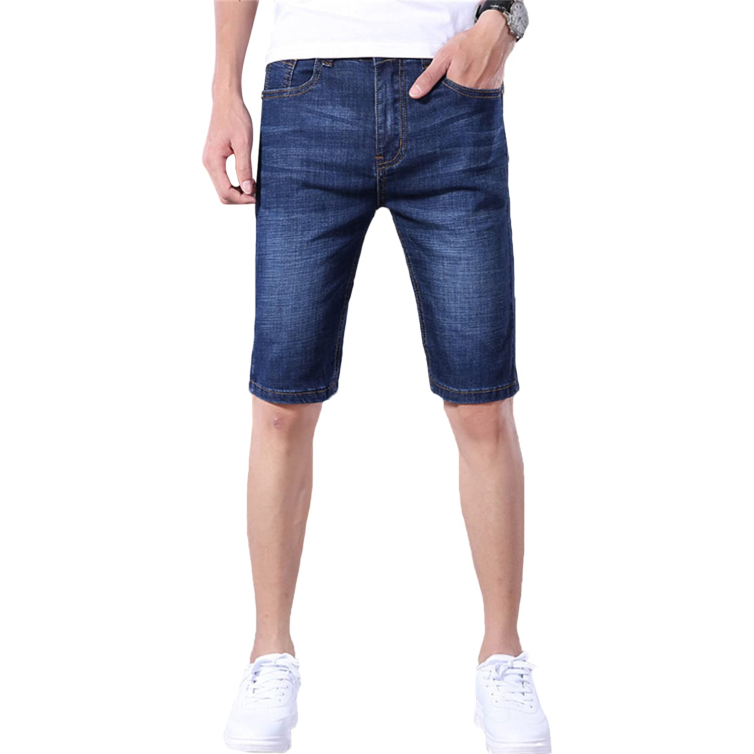 Men's Slim Fit Stretch Denim Shorts - Comfortable Relaxed Fit Classic Jean Shorts for Casual Wear | Perfect for Summer, Travel & Outdoor Activities
