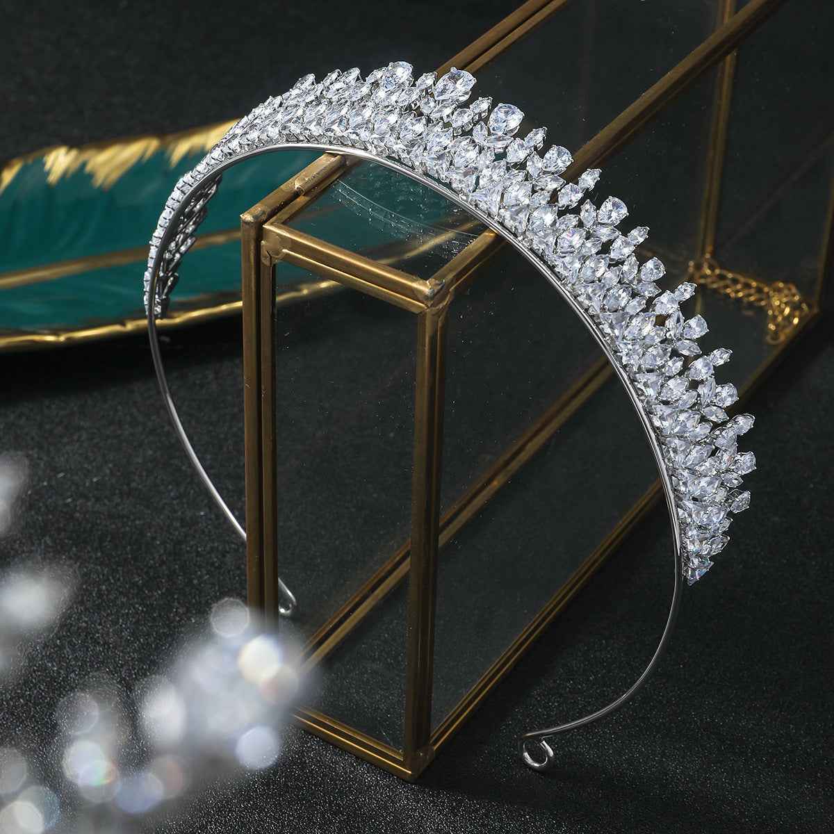 Handmade Silver Bridal Headband with 3A Zirconia Crystals – Elegant Wedding Hair Accessories for Women – Perfect for Bridal Showers, Weddings & Special Occasions