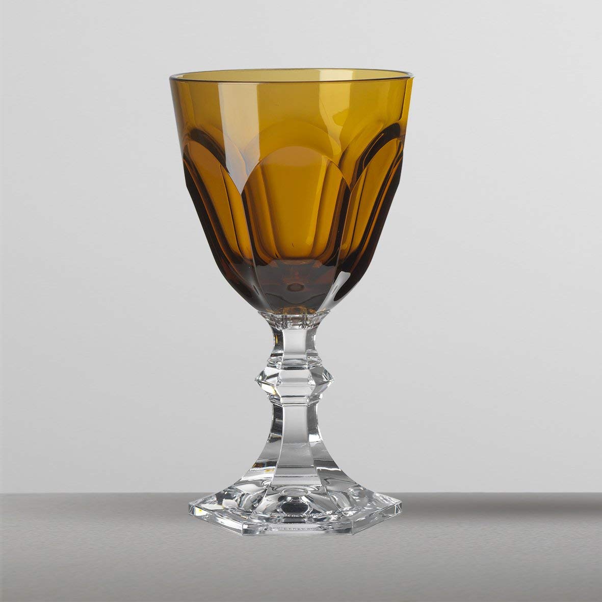 Mario Luca Giusti Dolce Vita Set of 6 Amber Water Glasses - Elegant Drinking Glasses for Wine, Cocktails & Home Decor