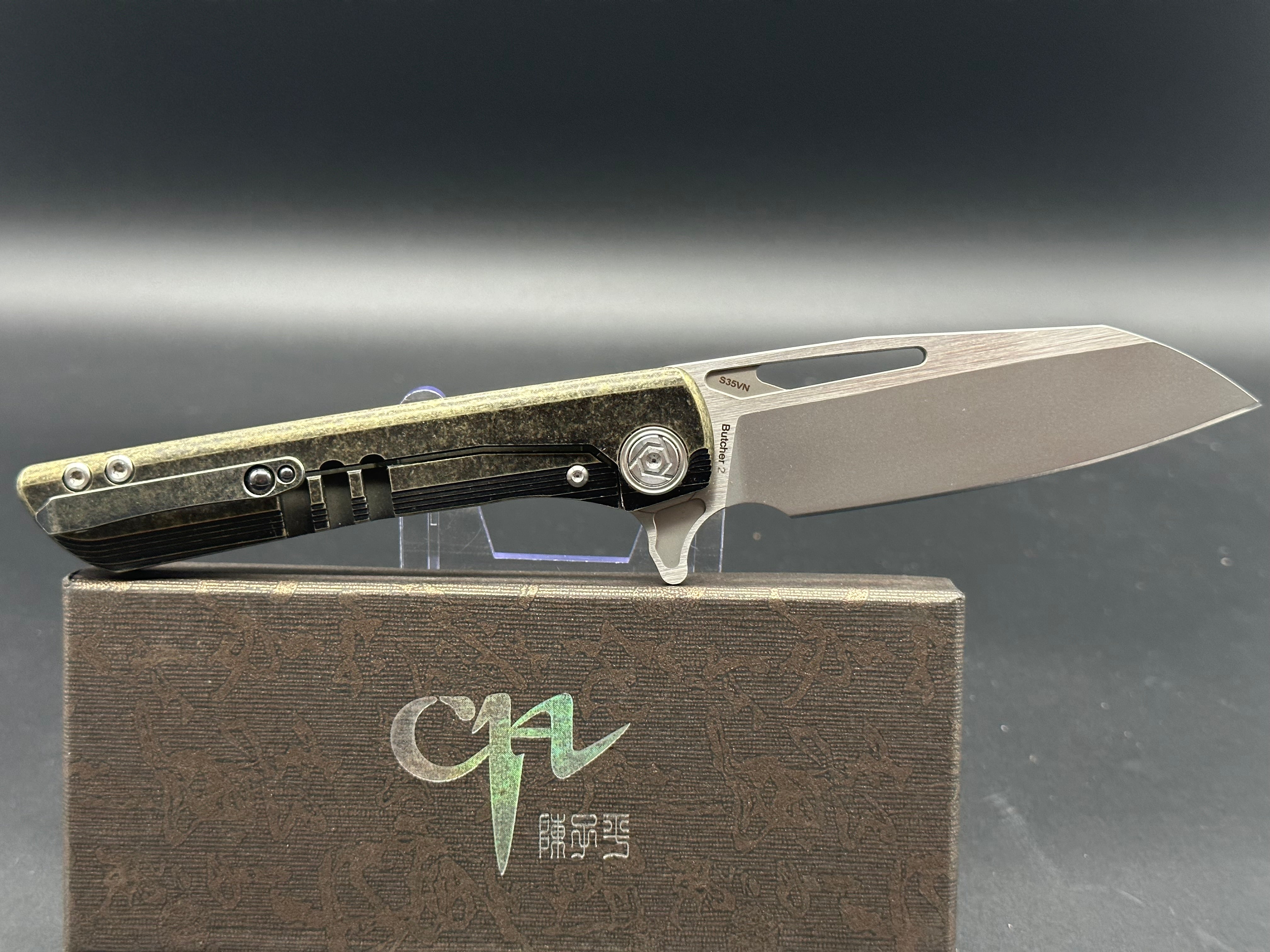 CH KNIVES Butcher 2 Flipper Knife - Bronze Tactical Folding Pocket Knife for Outdoor, Camping & Survival | EDC Utility Tool for Hunting, Fishing & Everyday Carry