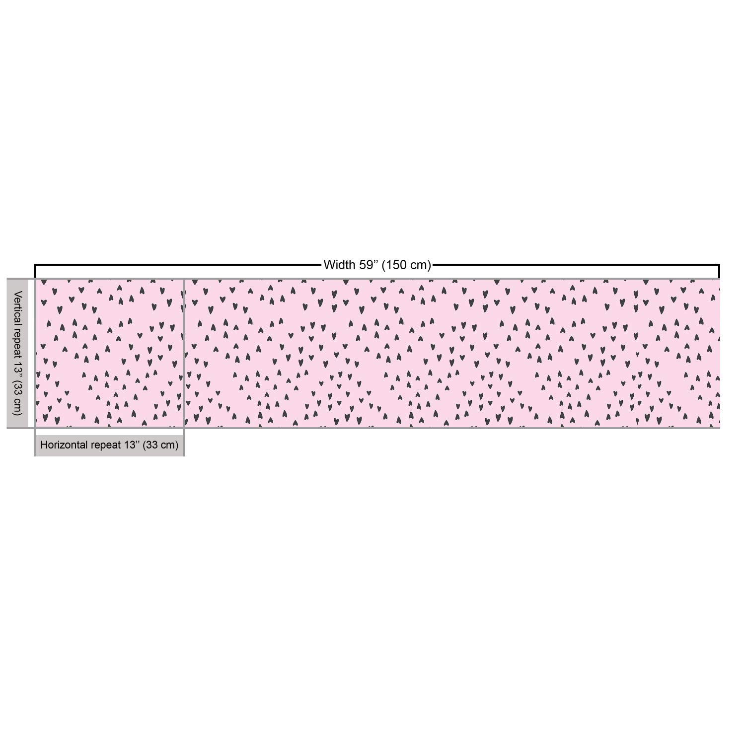 Ambesonne Valentine's Day Heart Fabric by The Yard - Romantic Simplistic Pattern for Upholstery, Home Decor & DIY Crafts - 10 Yards Pale Pink & Dark Taupe - Perfect for Throw Pillows, Table Runners & Bedding Accents