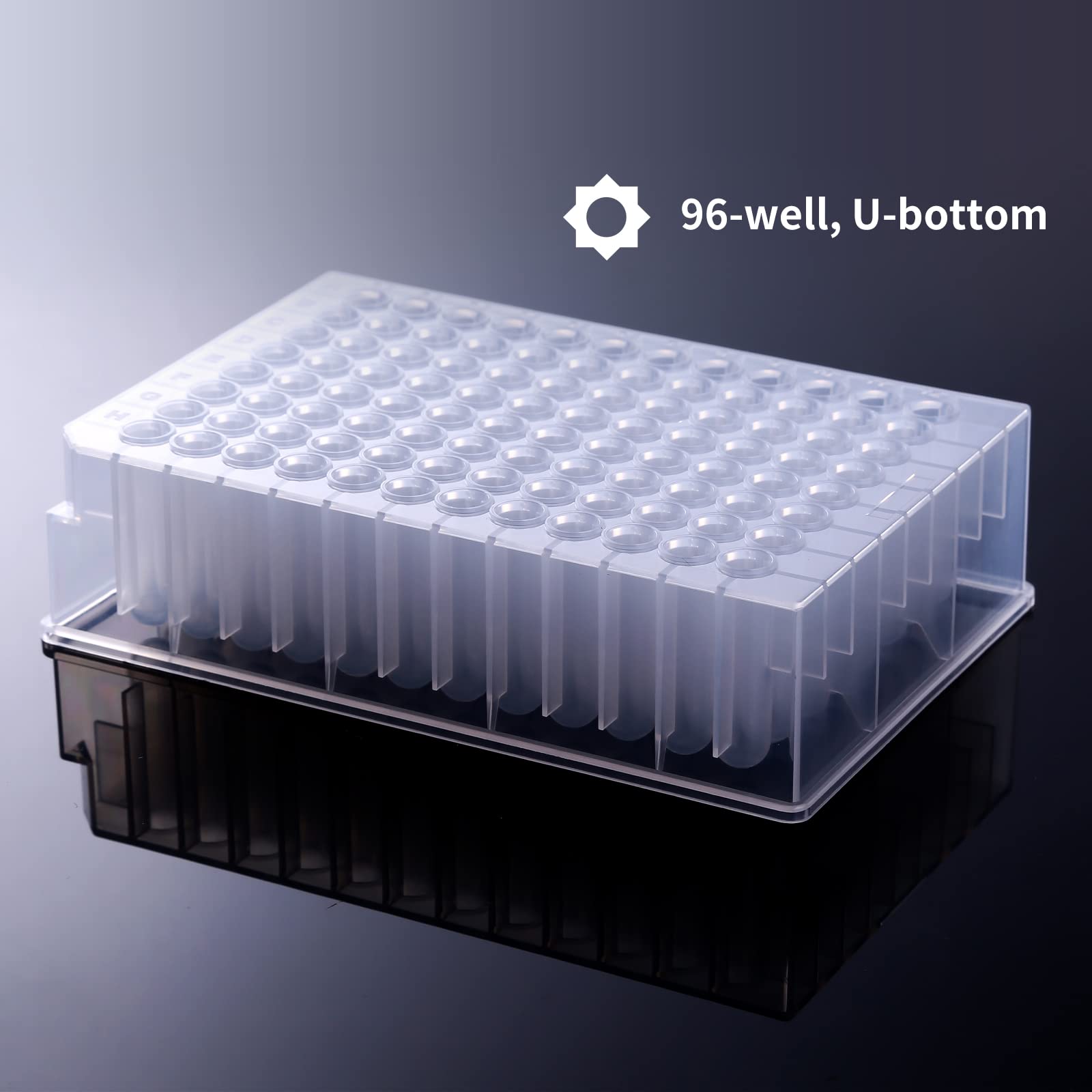 96-Well Deep Well Plate, 2.2ml U-Bottom Plastic Storage Plate - Square 24 Wells, No Cap (Pack of 96) - Ideal for PCR, Sample Storage & Laboratory Research