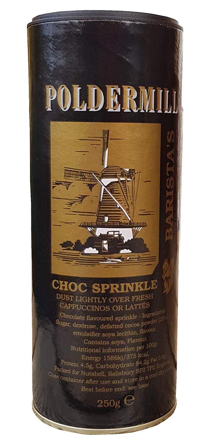 Poldermill Chocolate Sprinkles Shaker - 250g Dutch Chocolate Toppings for Desserts, Ice Cream, Baking & Coffee Decorations - Premium Quality Chocolate Sprinkles for Cakes, Cupcakes & Pastries