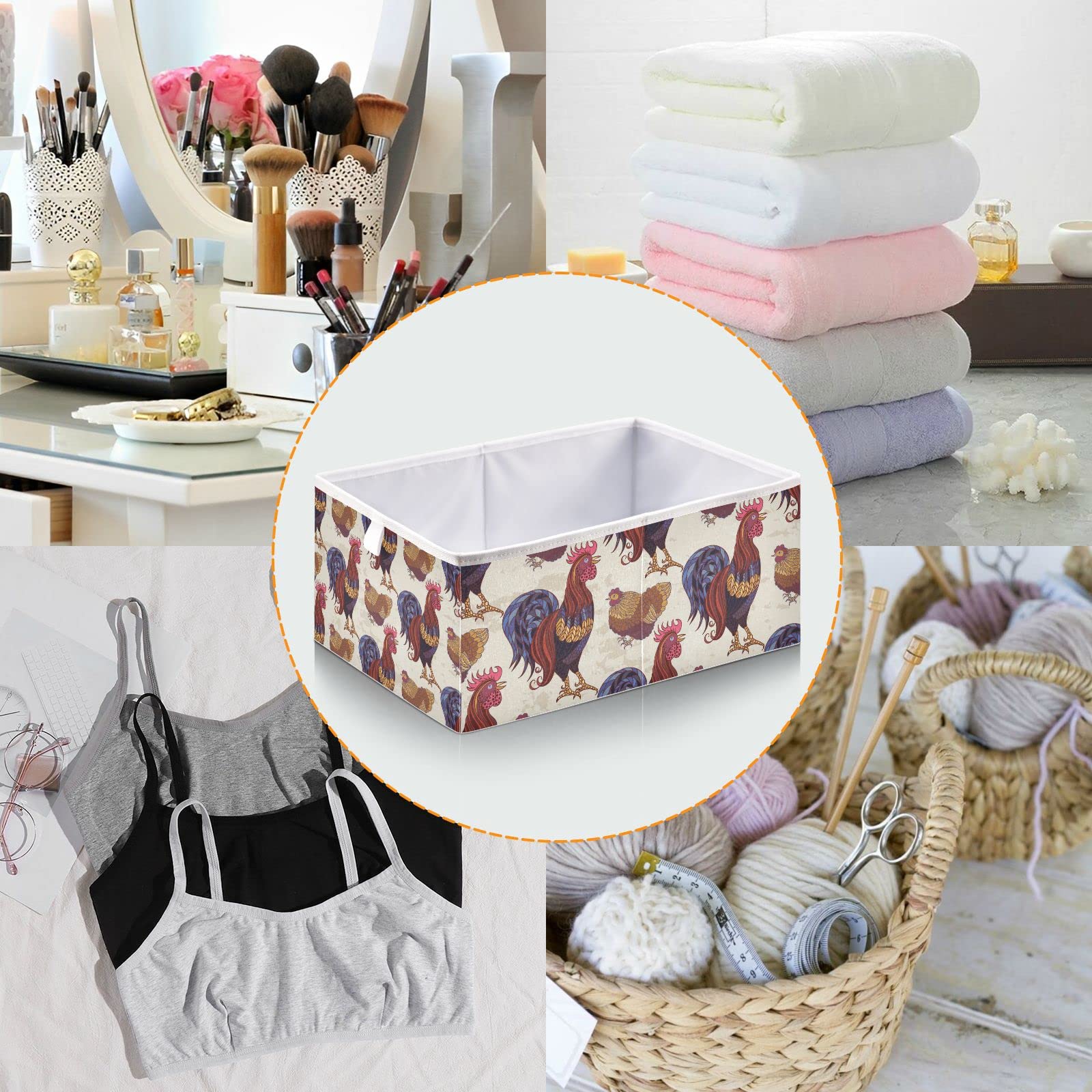 Collapsible Rectangular Storage Basket for Clothes, Toys & Laundry - Foldable Nursery Organizer Bin for Baby Room, Chicken Coop & Home Organization | Perfect for Kids' Toys, Blankets & Pet Supplies