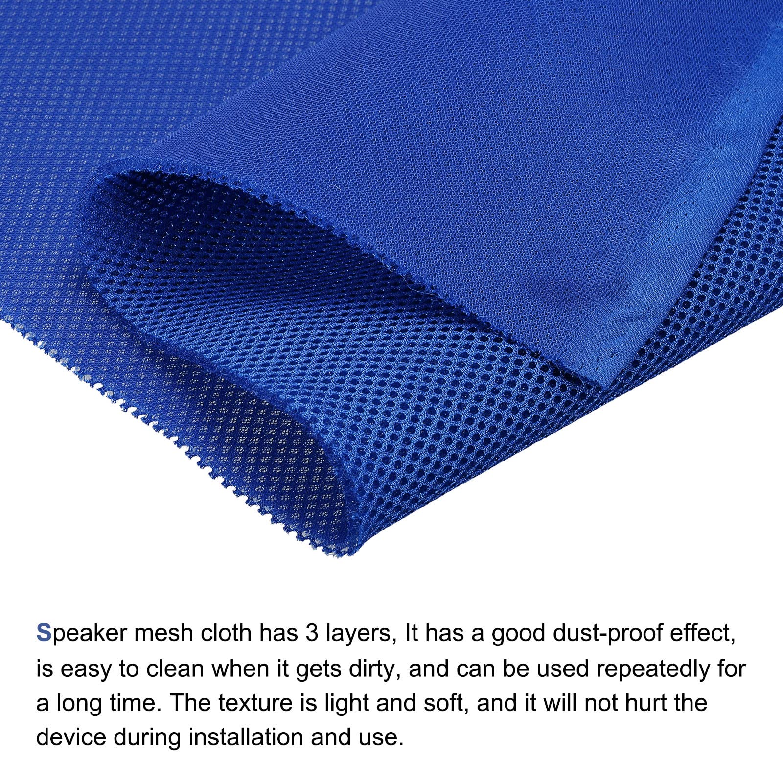 MeccaniXity 20 x 63 Inch Speaker Grill Cloth - Premium Stereo Mesh Fabric for Dust Protection & Speaker Repair (Blue) - Perfect for Home Audio Systems & DIY Speaker Restoration