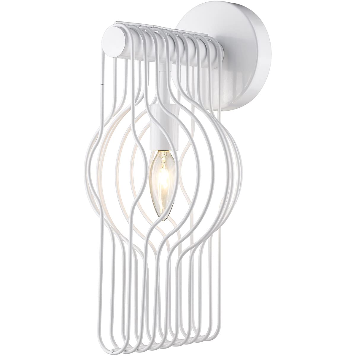 Z-Lite 801-1S-WH Single Light Wall Sconce in White - Modern Indoor Lighting Fixture for Bedroom, Hallway & Living Room Decor