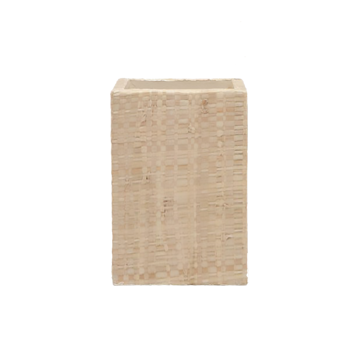 Natural Woven Grass Brush Holder - Eco-Friendly Bamboo Fiber Pen & Makeup Brush Organizer for Bathroom, Office & Vanity Desk Decor