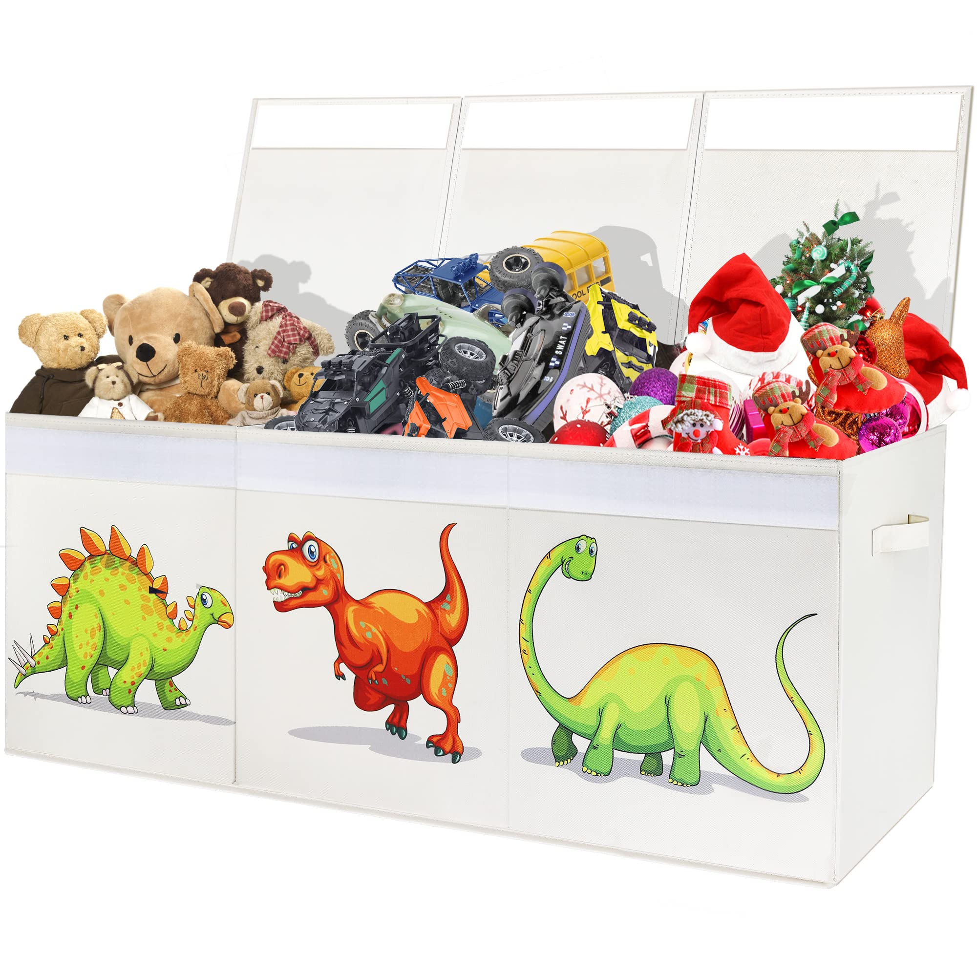 Sturdy Foldable Toy Storage Box for Boys & Girls - Large Kids Toy Organizer with Removable Divider - 40.6x14x16.5 Inch Toy Chest for Nursery, Playroom, Closet & Home Organization - Perfect for Toys, Books & Kids Room Decor