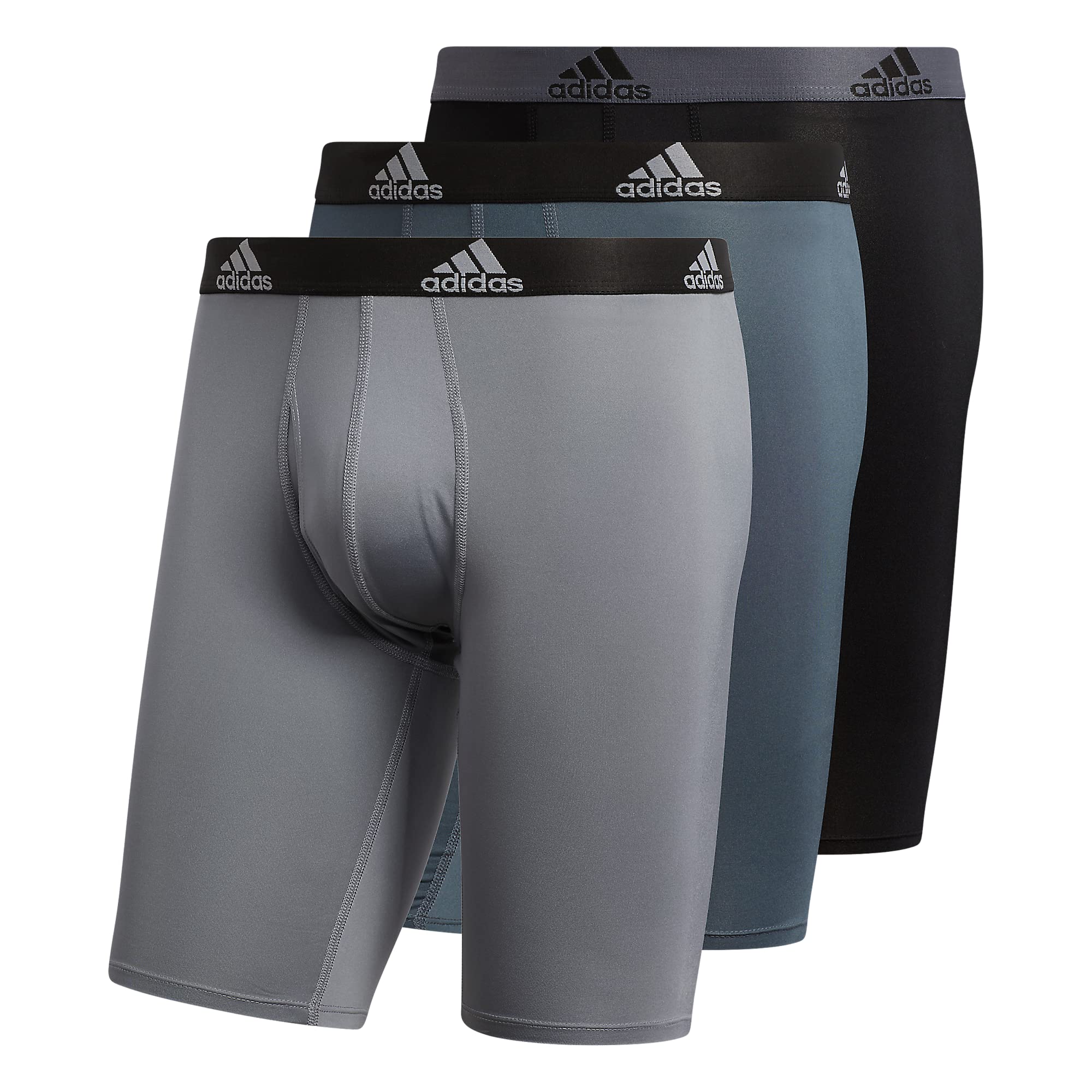 **Adidas Men's Performance 3-Pack Long Boxer Briefs - Moisture-Wicking, Breathable Underwear for Sports & Everyday Comfort**    *(Perfect for Running, Gym Workouts & All-Day Wear)*