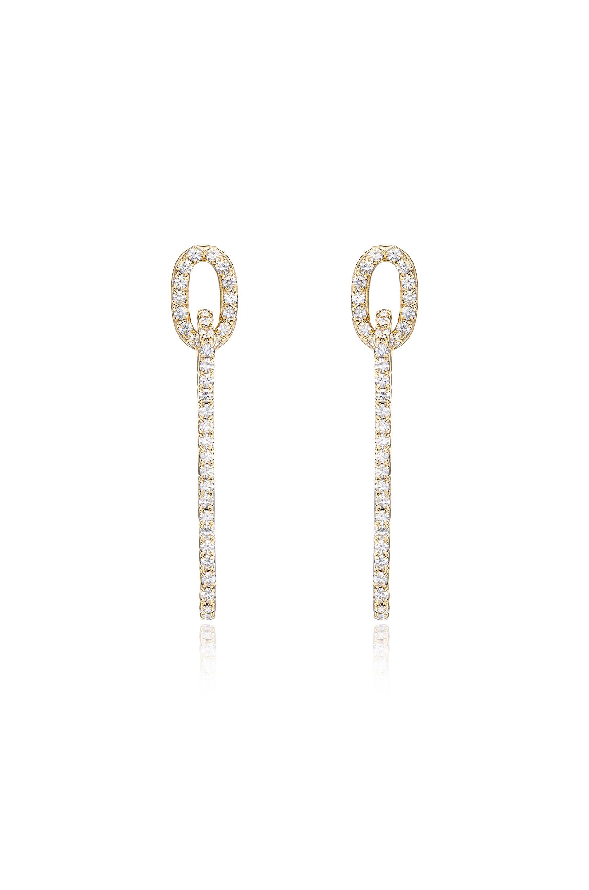 Elegant Crystal Paperclip Earrings for Women - Trendy Minimalist Jewelry for Office, Party & Everyday Wear