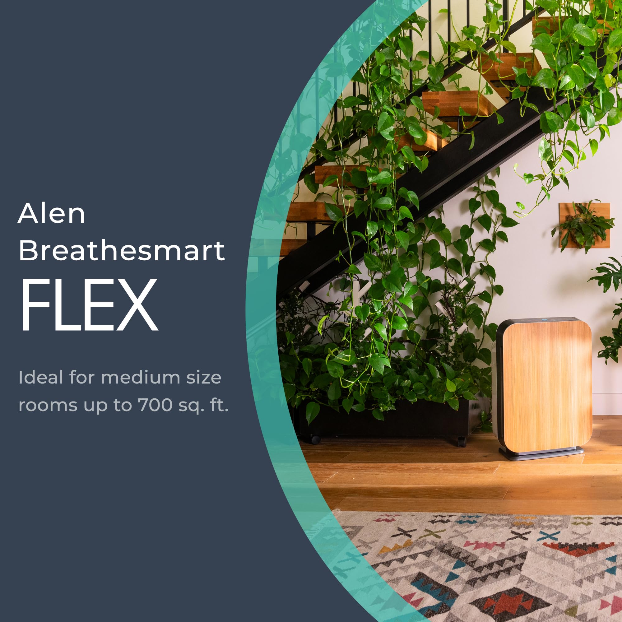 Alen BreatheSmart Flex Air Purifier with HEPA & VOC/Smoke Filter - Covers 1400 Sq. Ft - Removes Allergens, Dust, Mold, VOCs & Smoke - Ideal for Bedrooms, Living Rooms & Offices - Quiet Air Cleaner for Better Sleep & Allergy Relief