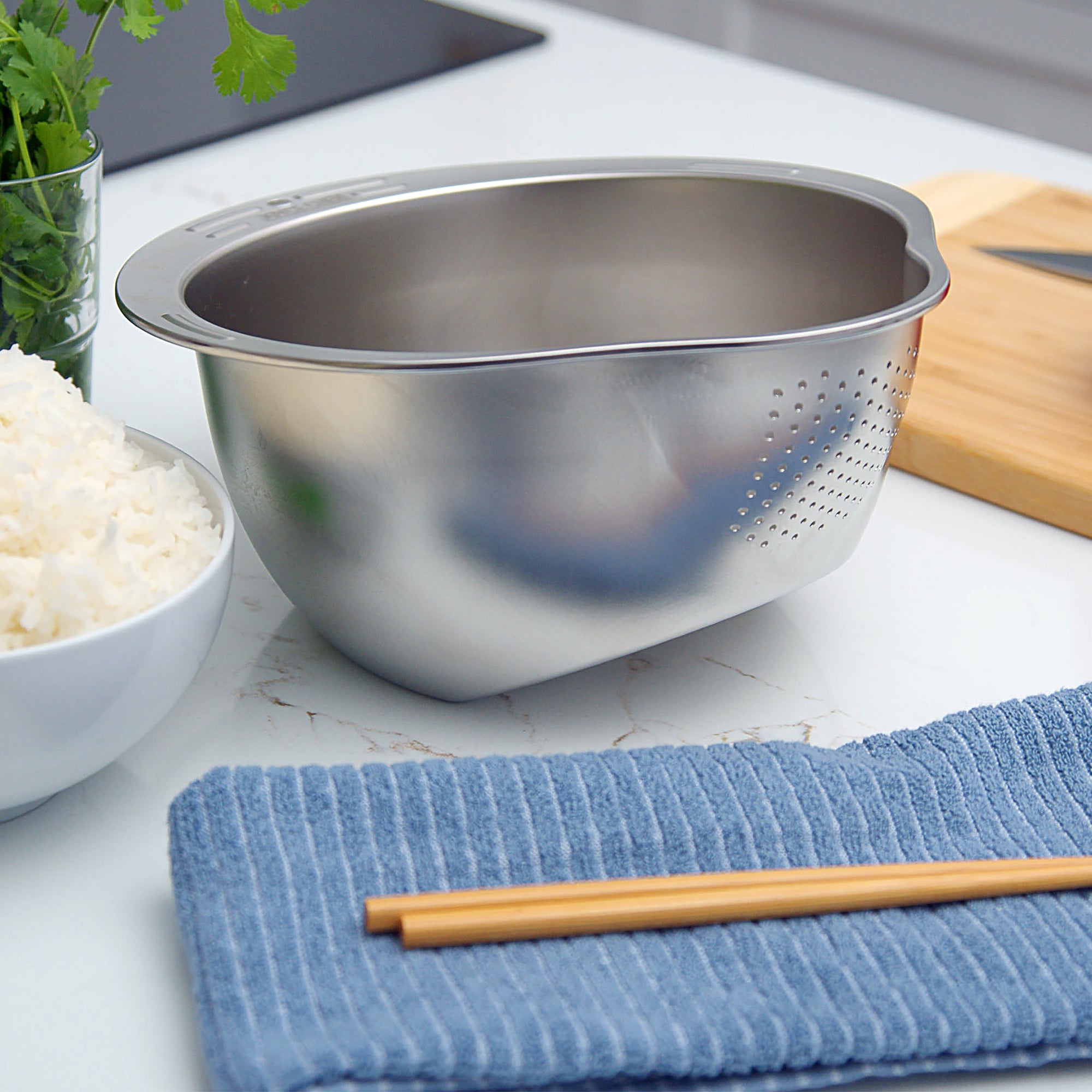 Premium Rice Washer, Colander & Strainer Set - Durable Kitchen Tool for Washing Rice, Pasta & Vegetables | Perfect for Cooking, Meal Prep & Healthy Eating