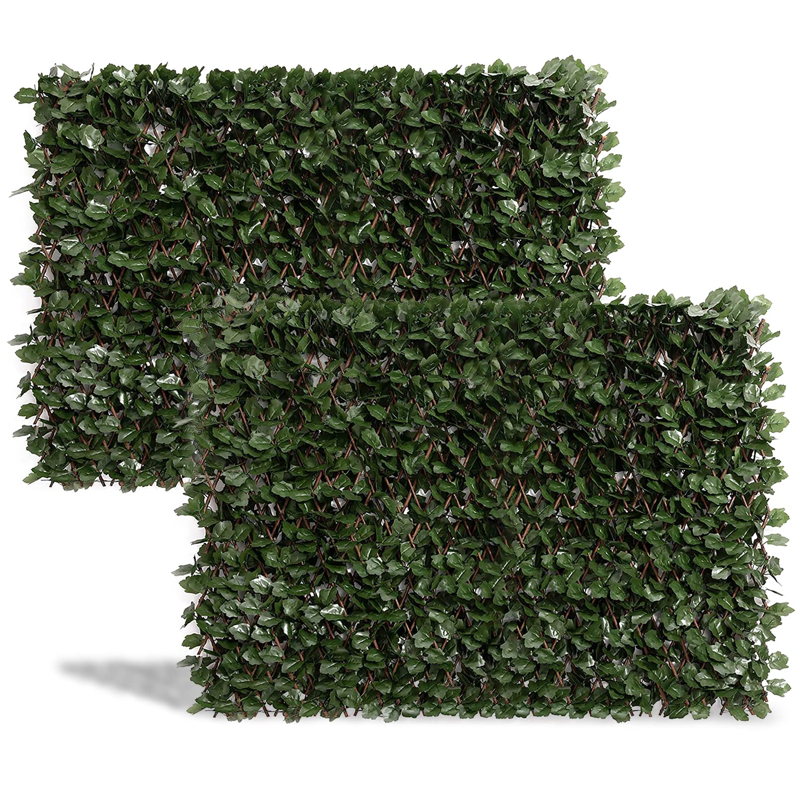 DOEWORKS Expandable Fence Privacy Screen for Balcony, Patio, Outdoor - 2PCS Double Sided Faux Ivy Fencing Panels - Backyard Garden Decor, Backdrop for Home & Events - Perfect for Creating Shade, Privacy and Natural Greenery in Outdoor Spaces