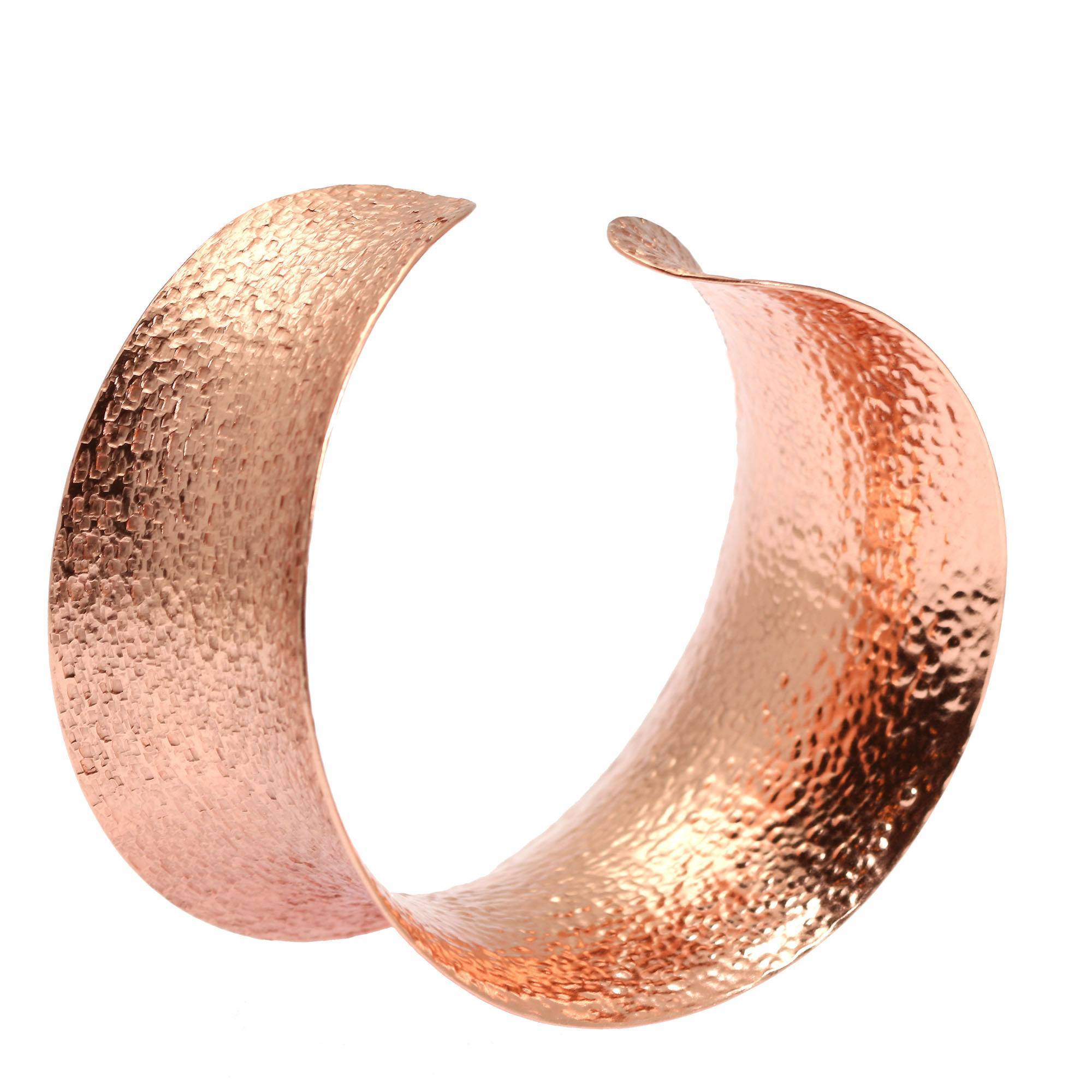 Handmade Textured Anticlastic Copper Bangle Bracelet for Women - Boho Chic Jewelry Gift for Her - Perfect for Weddings, Parties & Everyday Wear