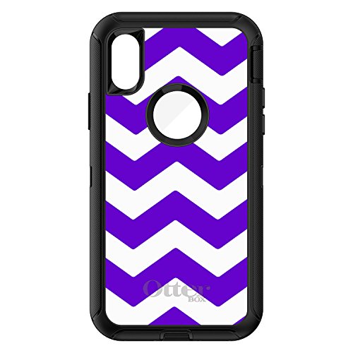 Purple White Chevron Stripes On Black Case