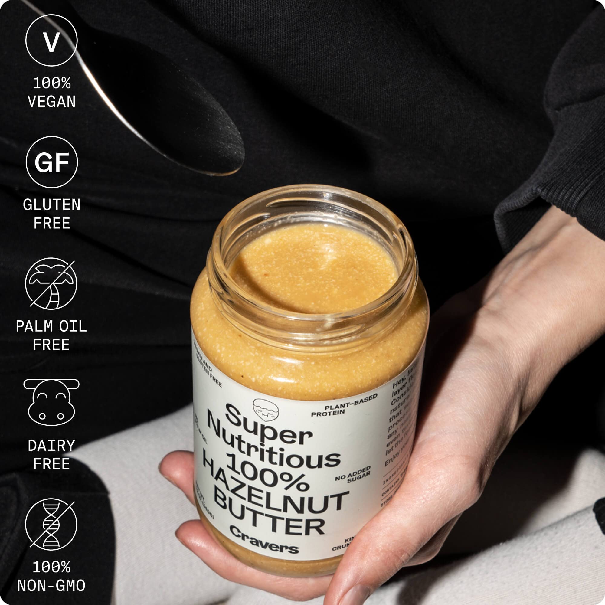Cravers 100% Pure Hazelnut Butter Spread - All Natural, Keto, Low Carb, Sugar Free, Gluten Free, Paleo, Vegan, Kosher, Non-GMO, High Protein Nut Butter - No Palm Oil - 12oz (6 Jars) - Perfect for Smoothies, Baking & Healthy Snacking