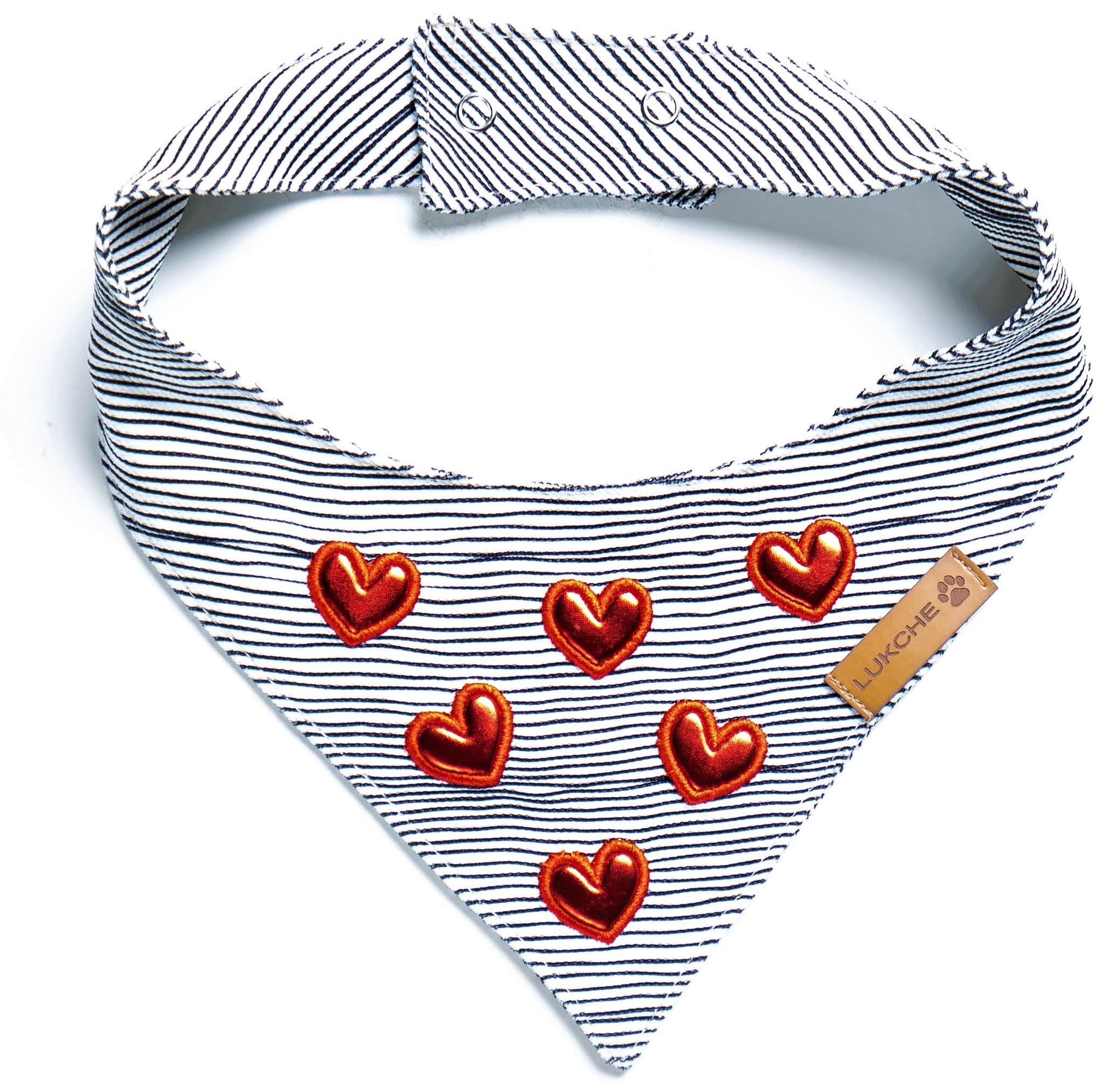 LUKCHE Adjustable Dog Bandana for Small & Large Dogs - Premium Washable Durable Fabric Pet Scarf - Striped Pattern (Large Size) - Perfect for Daily Walks, Pet Photos & Special Occasions