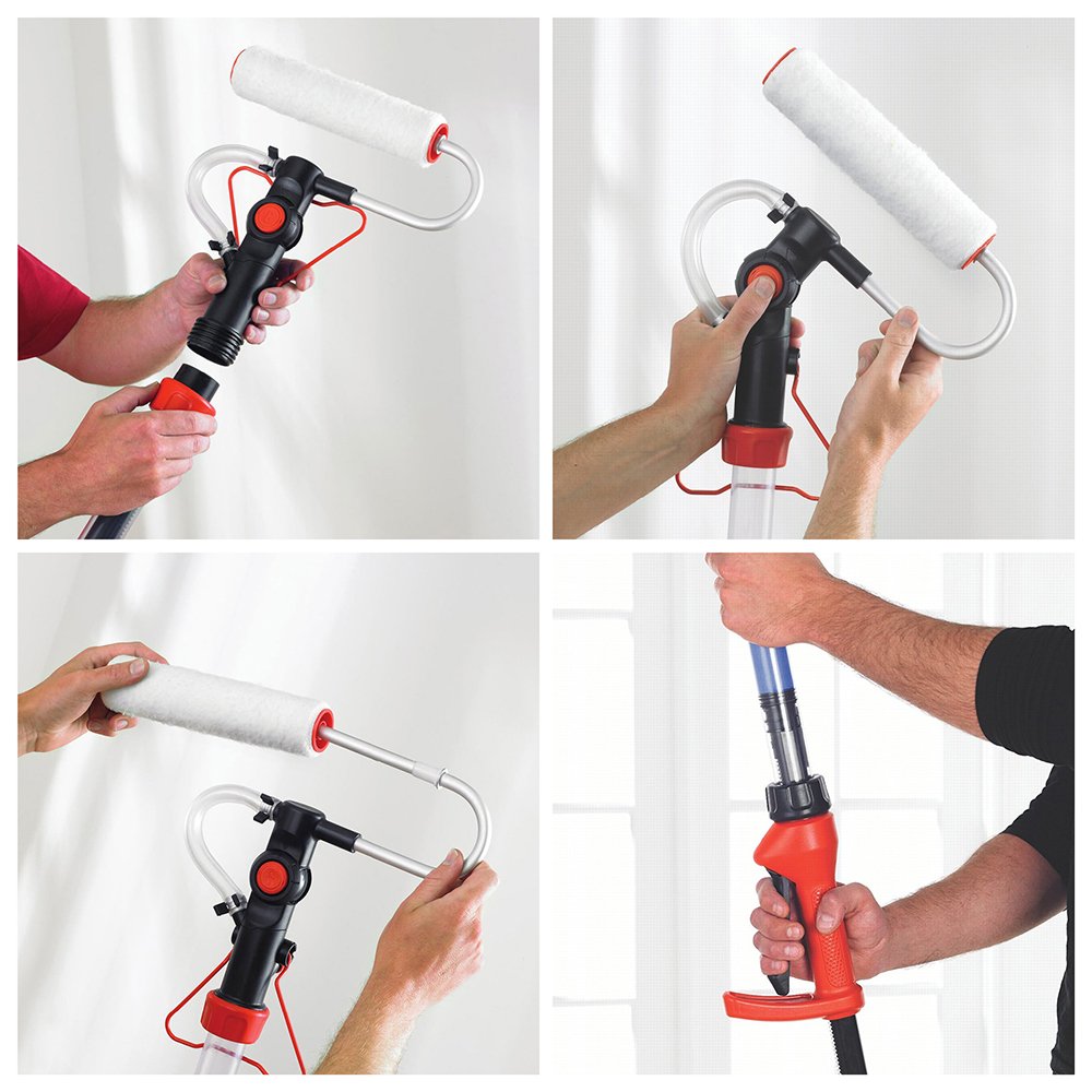BLACK+DECKER BDPR400 Electric Power Paint Roller - 150W, 2-Wheel Pneumatic Rubber Wheels, Lightweight Aluminum Frame (3 lbs) - Perfect for Home DIY Painting Projects & Professional Wall Painting