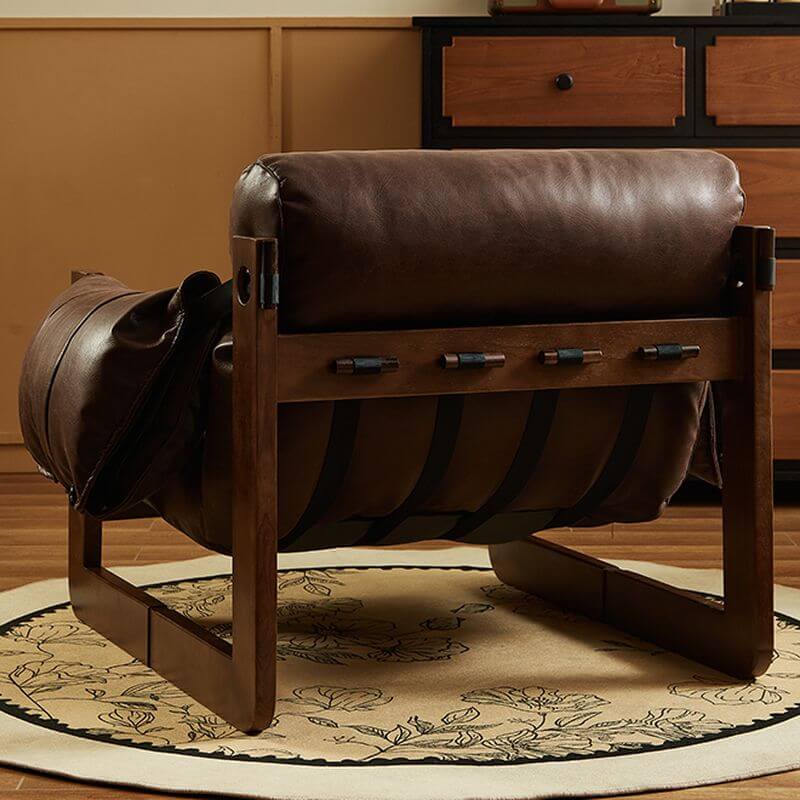Minimalist Solid Color Espresso Arm Chair with Tight Back & Armrests - Perfect for Living Room, Office & Reading Nook