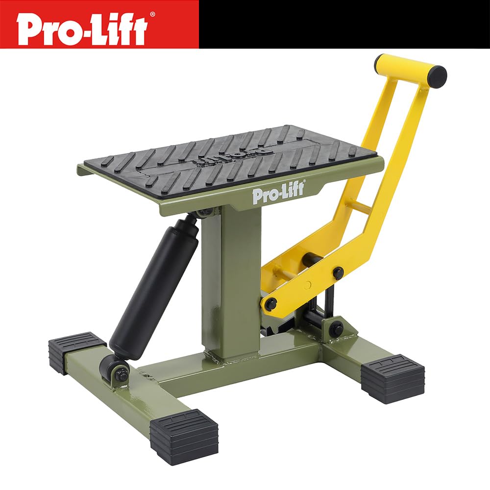 Pro-Lift Dirt Bike Stand Lift - 440 lbs Capacity Hydraulic Motorcycle Jack with Adjustable Height, Heavy Duty Pit Bike Repair Stand for Maintenance & Storage - Perfect for Garage, Workshop & Off-Road Riding