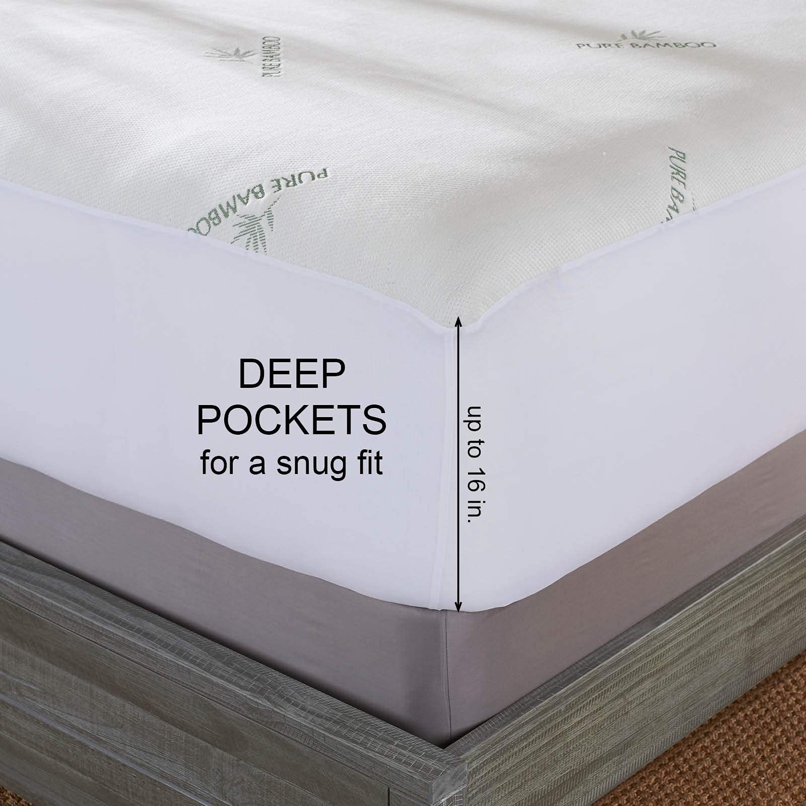 PURE BAMBOO California King Mattress Protector - Waterproof, Breathable Bamboo Viscose Cover | Noiseless Protection Against Moisture, Spills & Stains | Perfect for Allergy Sufferers & Hot Sleepers