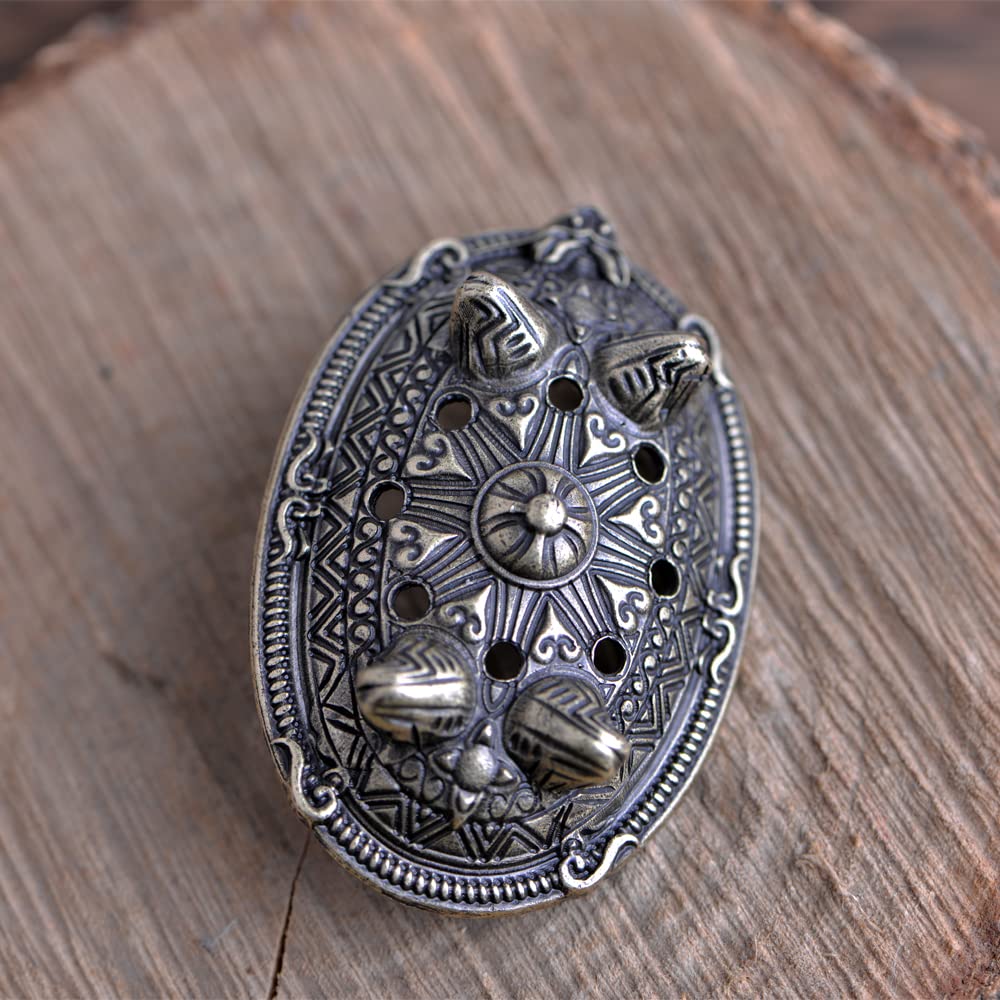 Norse Viking Brooch for Men - Turtle Talisman Jewelry, Viking Style Accessory Gift for Him - Perfect for Costumes, Historical Reenactments & Norse Culture Enthusiasts